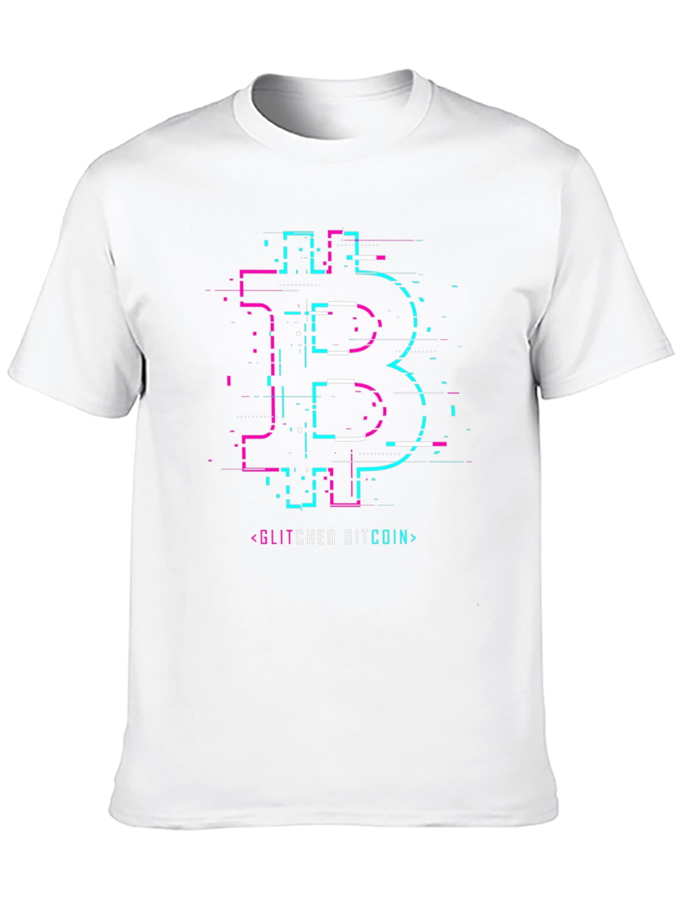 Glitch Bitcoin Graphic Tee - Crypto Style