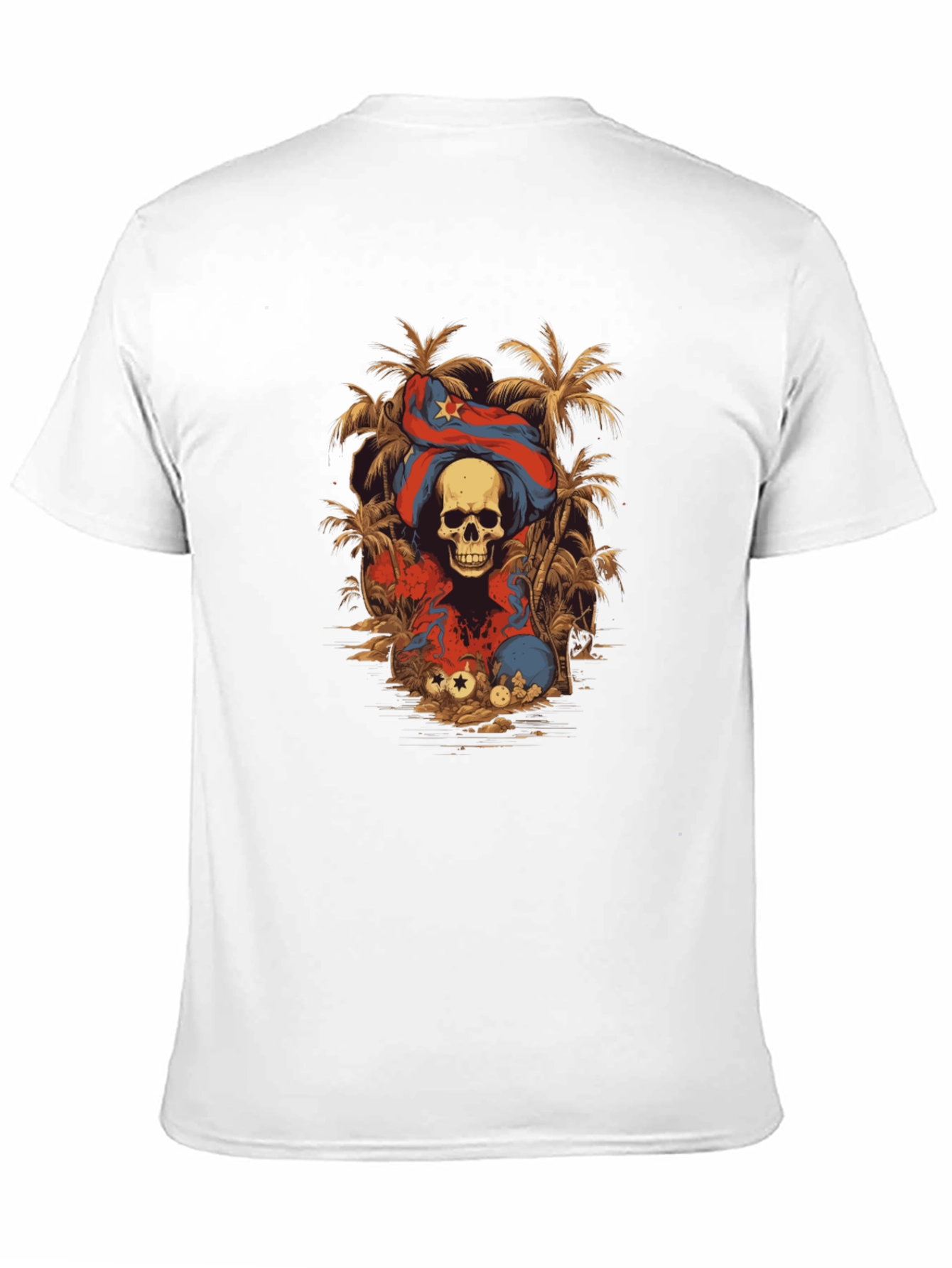 Skull & Cuba Flag Graphic Tee - Island Vibes