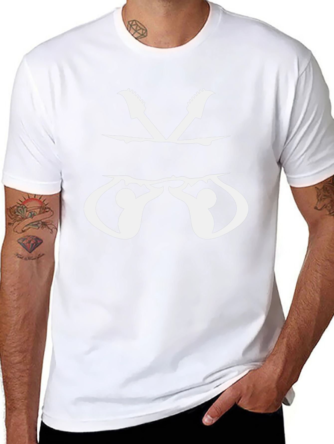 Rock Climber Guitarist Black T-Shirt