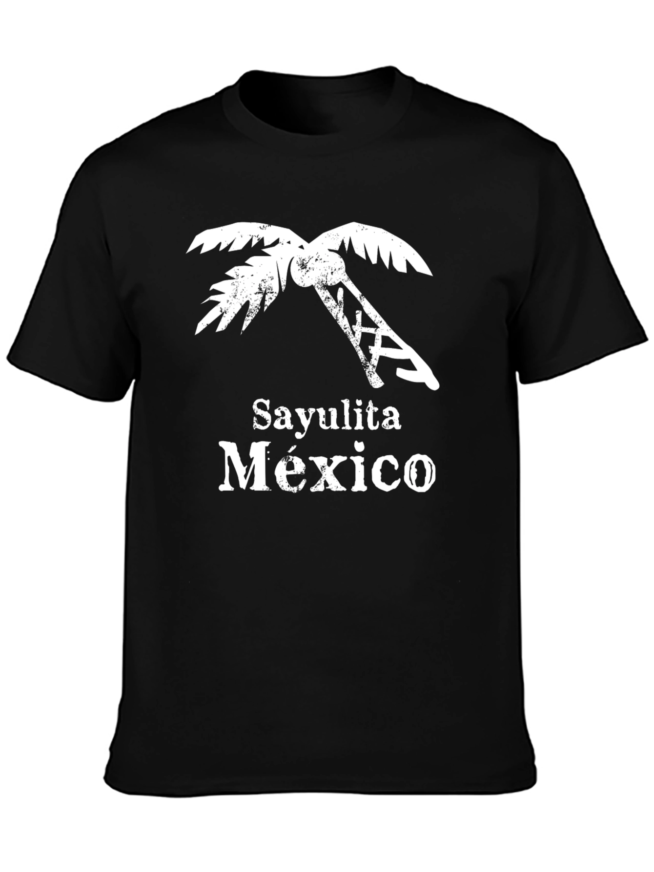 Sayulita Mexico Palm Tree Graphic Tee - Black