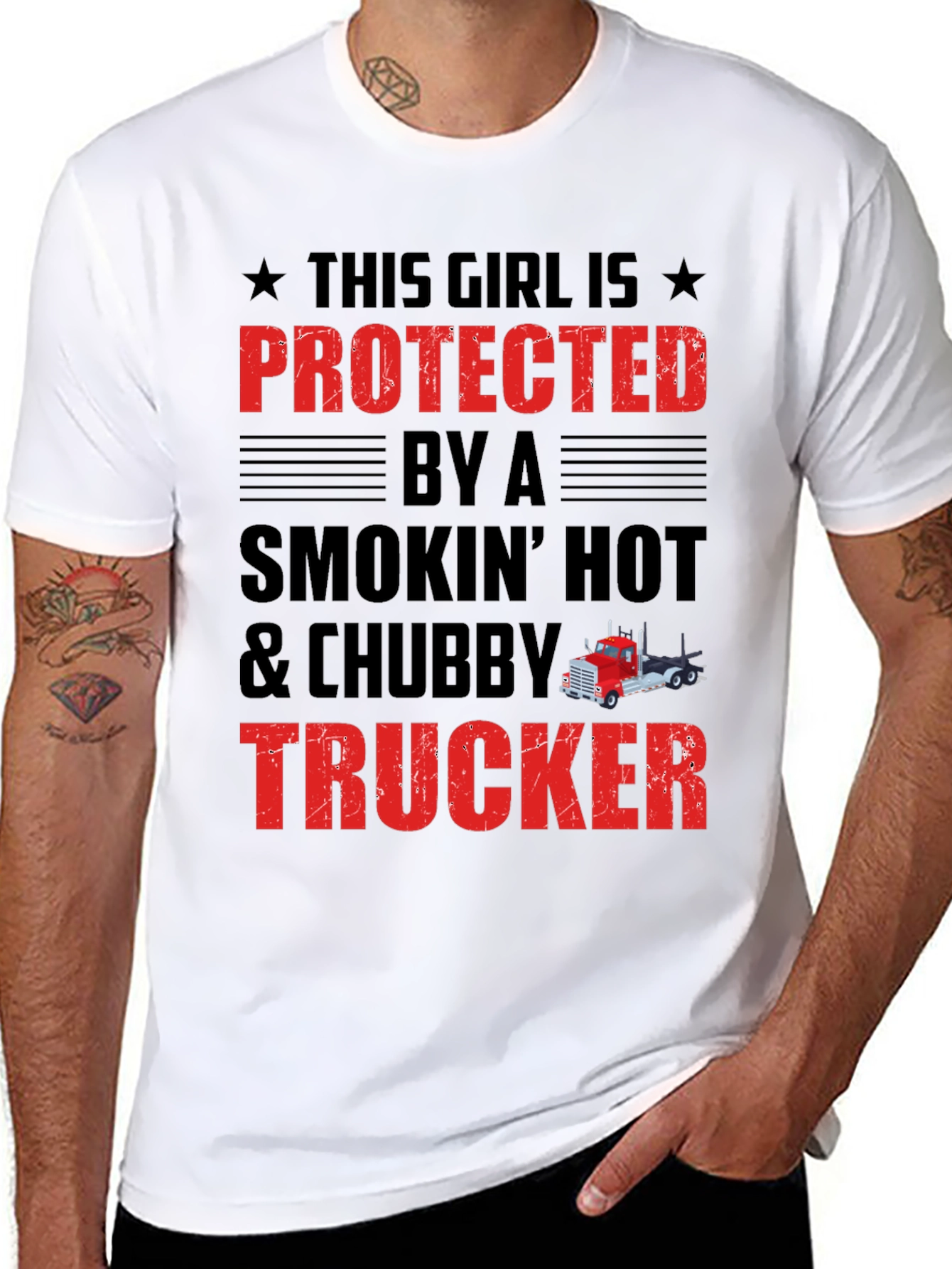 Protected by a Trucker Graphic Tee