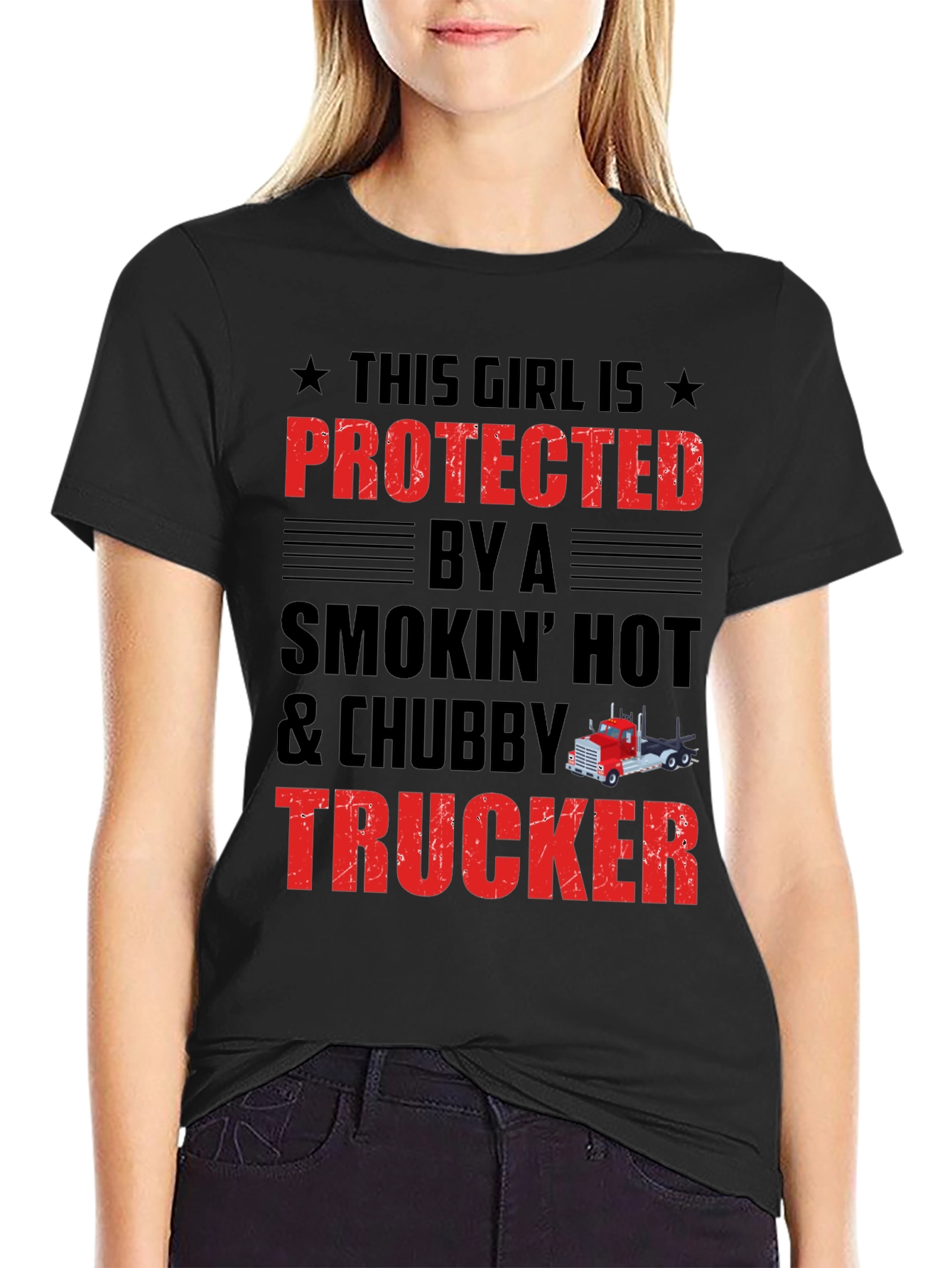 Protected by a Trucker Graphic Tee