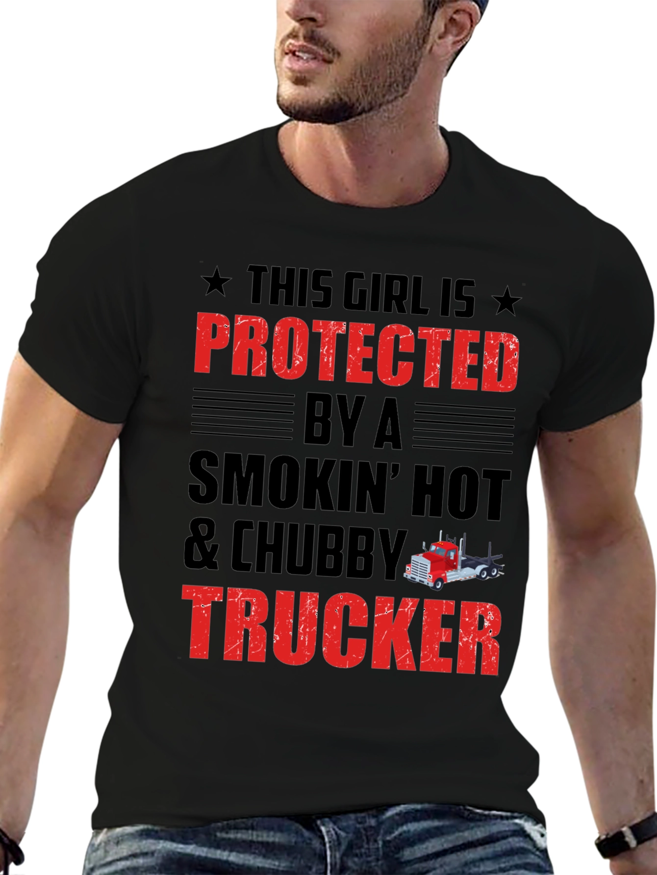 Protected by a Trucker Graphic Tee