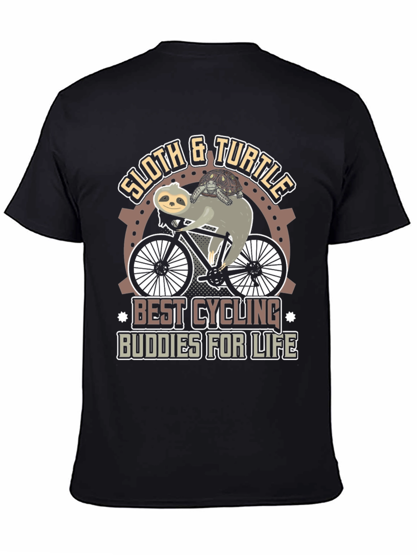 Sloth & Turtle Cycling Buddies T-Shirt