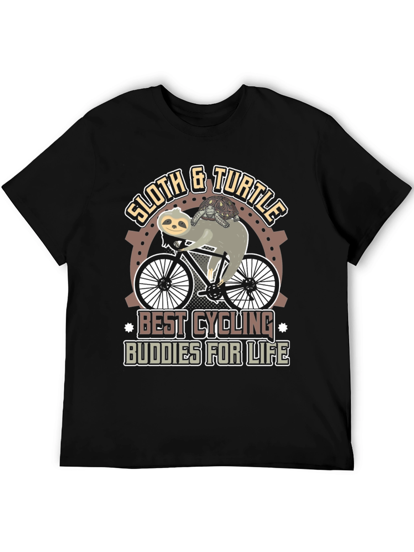 Sloth & Turtle Cycling Buddies T-Shirt
