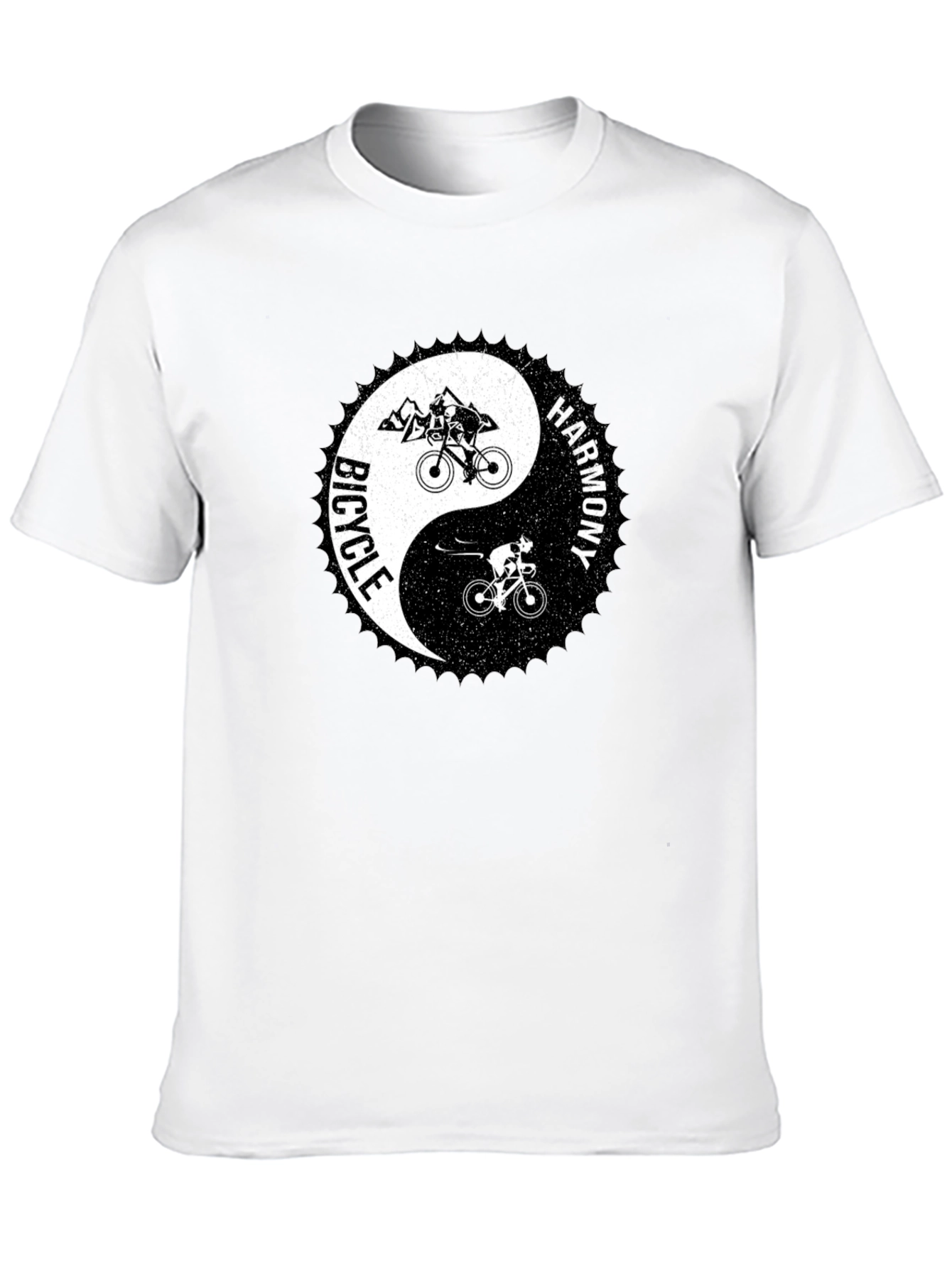Bicycle Harmony Yin Yang Graphic Tee - Black