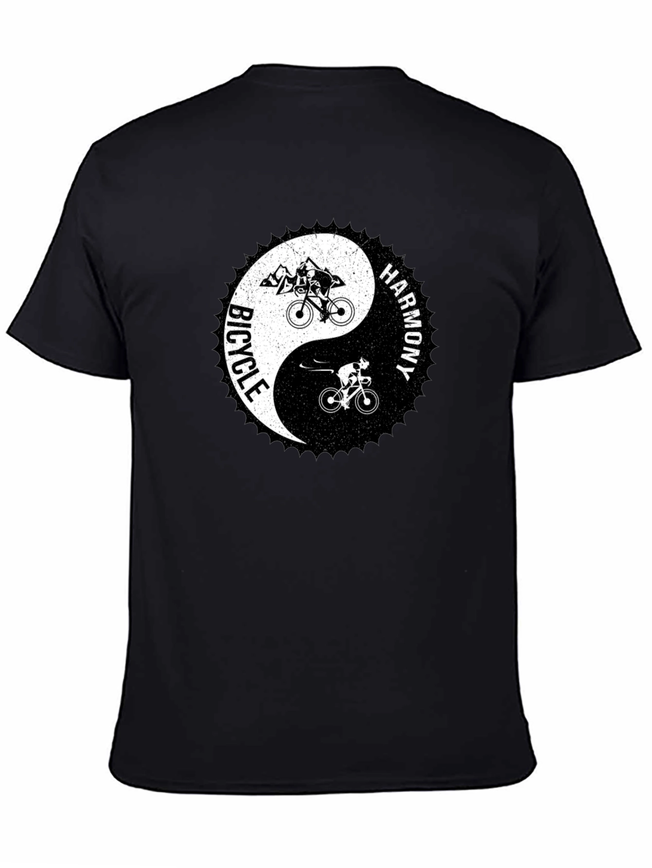 Bicycle Harmony Yin Yang Graphic Tee - Black