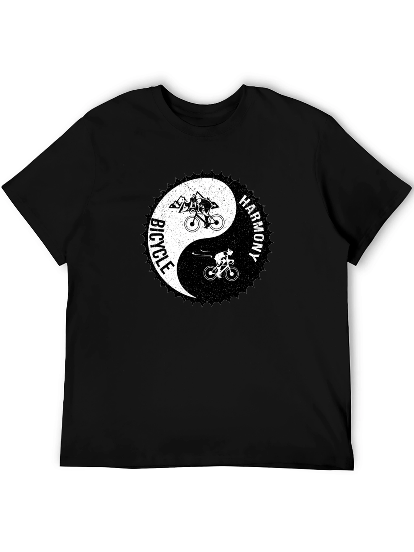 Bicycle Harmony Yin Yang Graphic Tee - Black