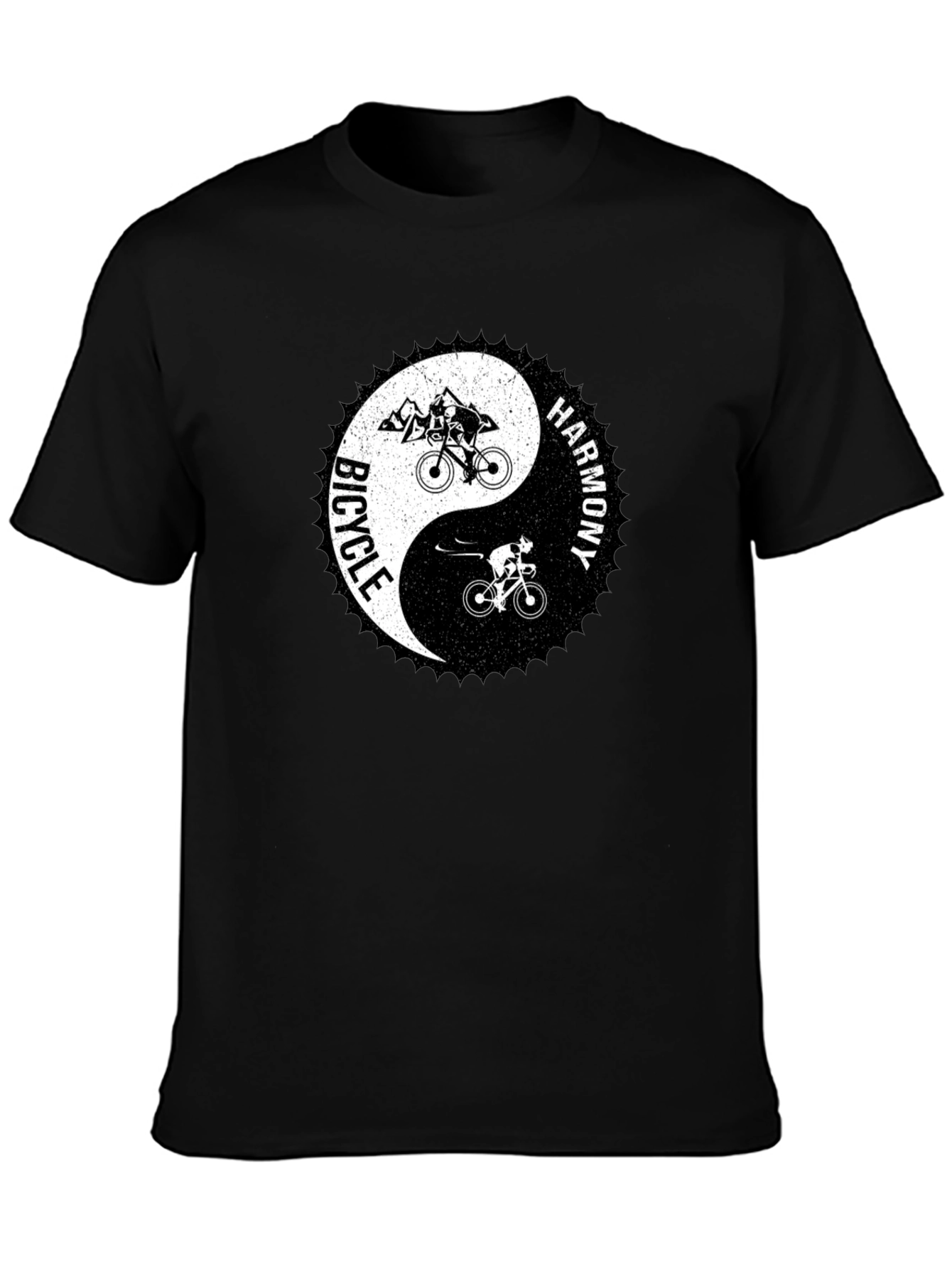 Bicycle Harmony Yin Yang Graphic Tee - Black