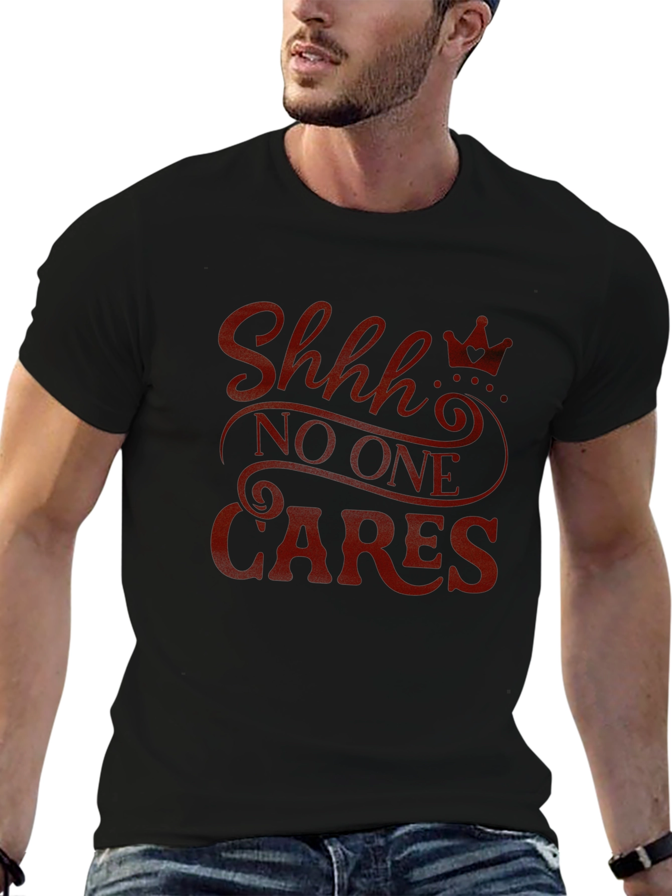 Shhh No One Cares Graphic Tee
