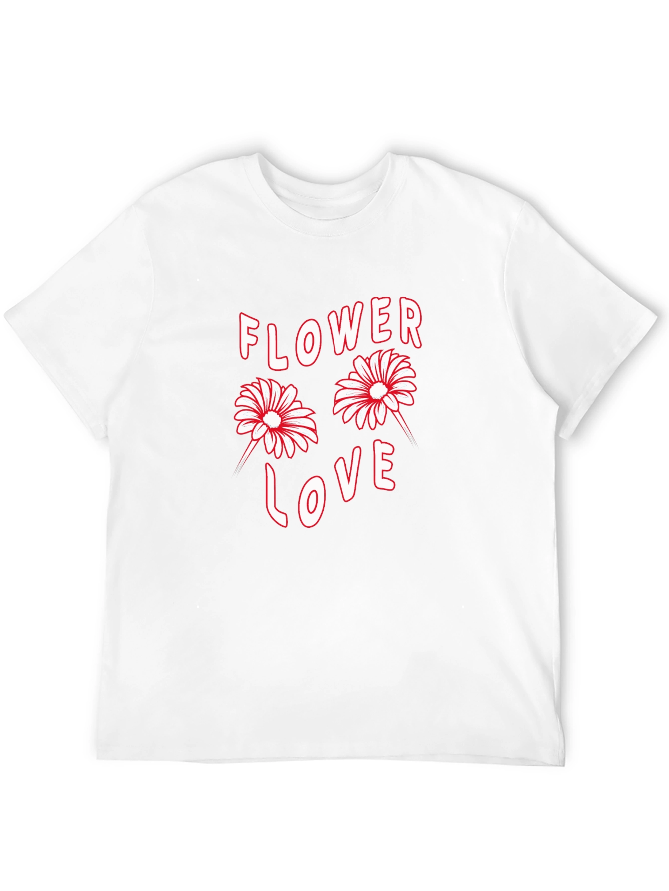 Flower Love Graphic Print Black T-Shirt
