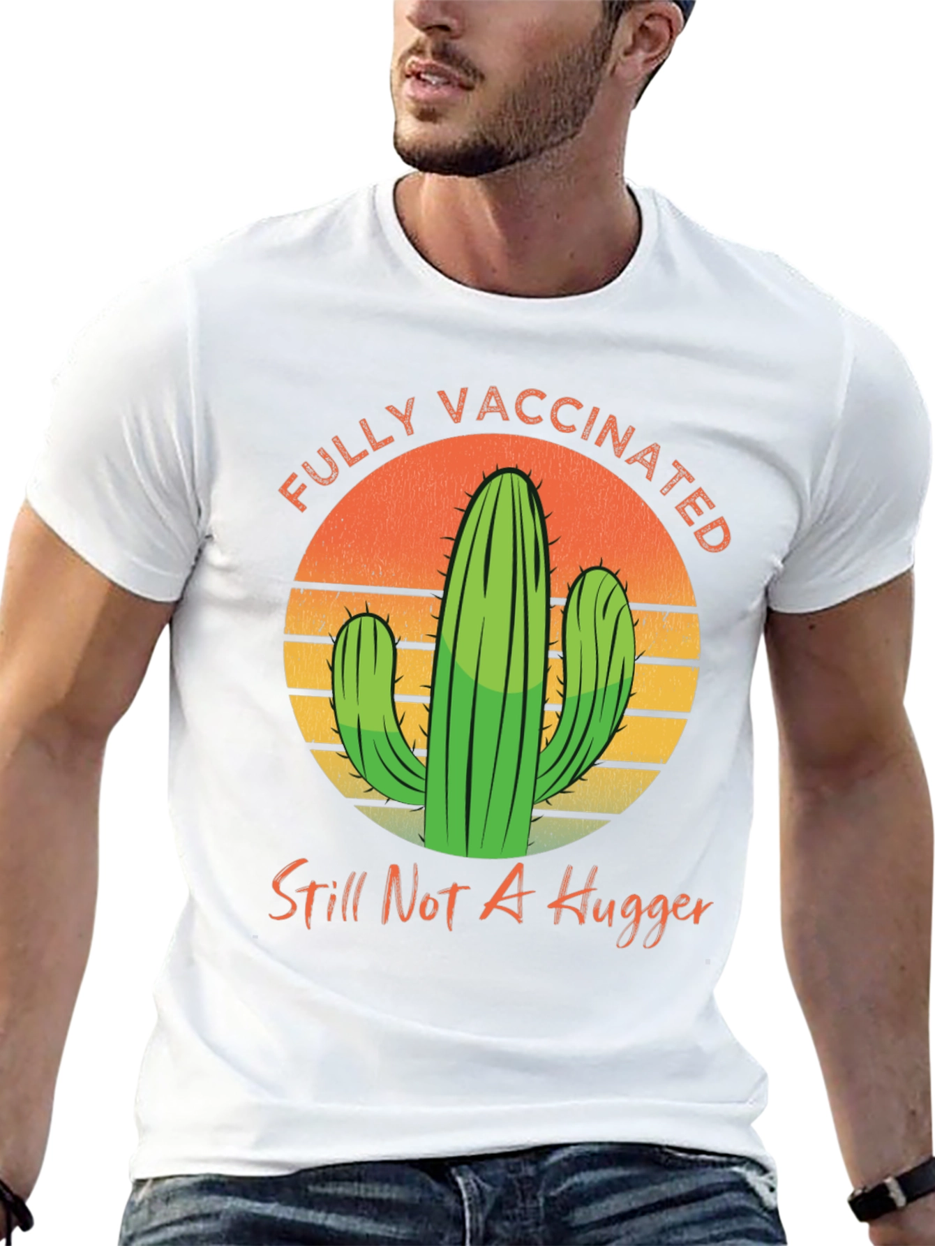 Fully Vaccinated Cactus Graphic Tee - Anti-Hug Humor