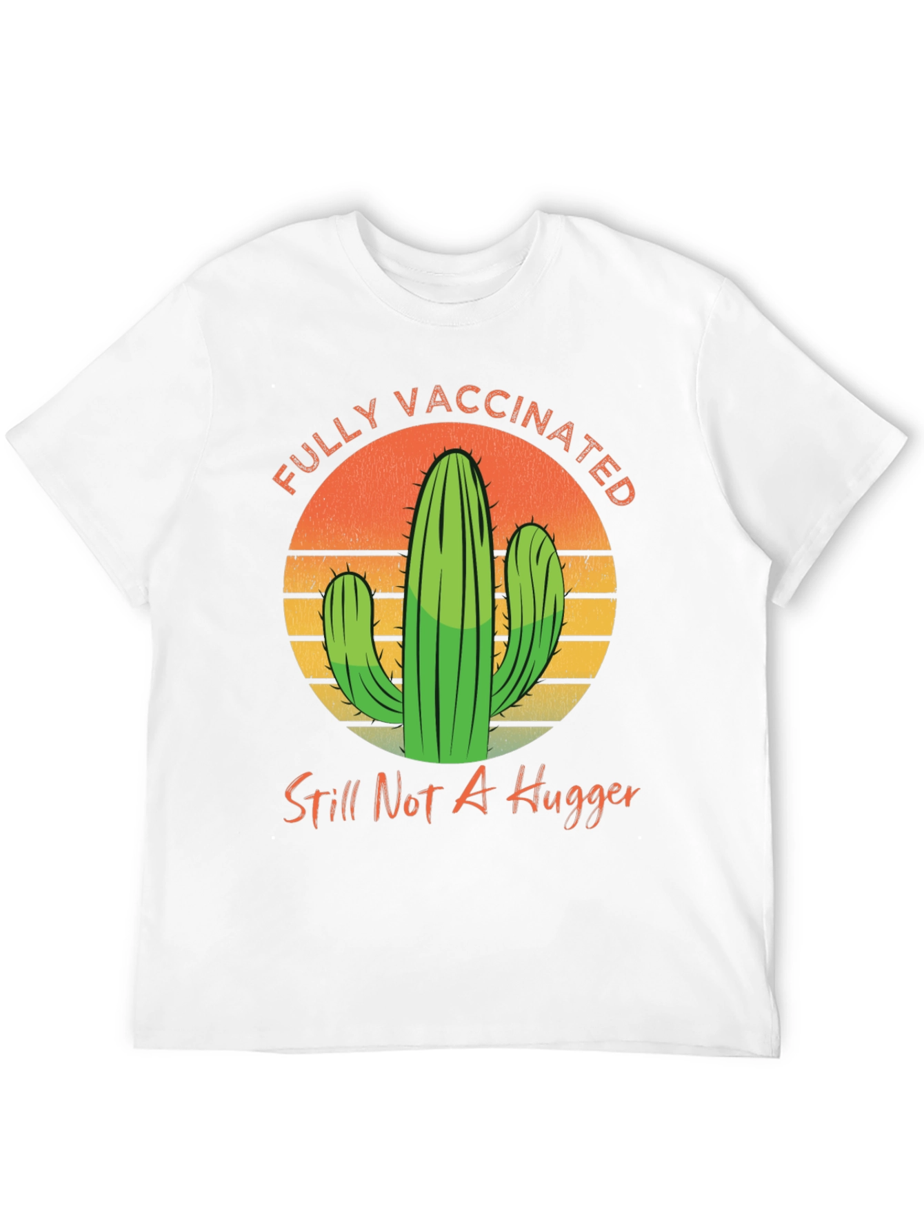 Fully Vaccinated Cactus Graphic Tee - Anti-Hug Humor
