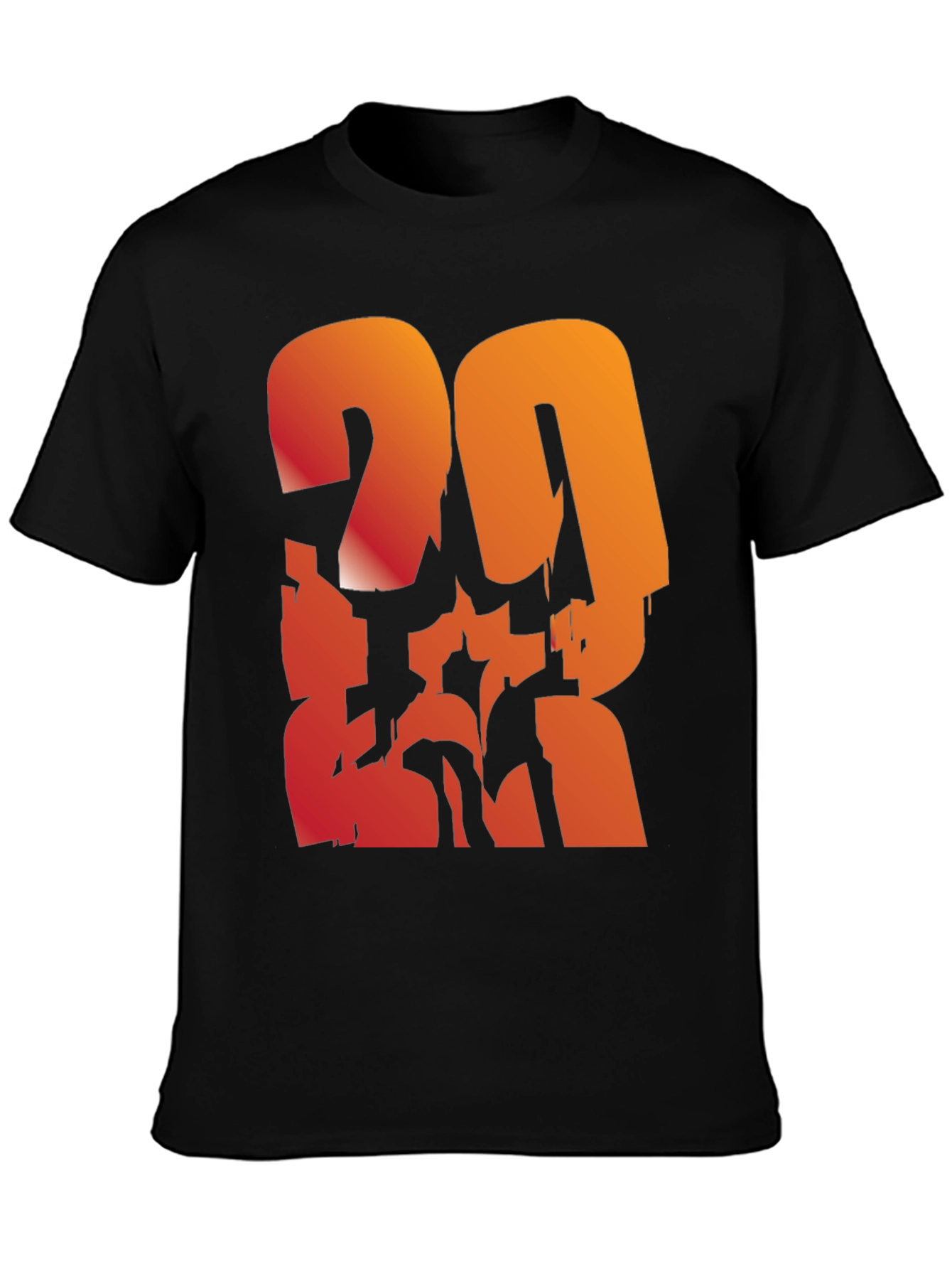 Bold Graphic Tee - Gradient Number Design