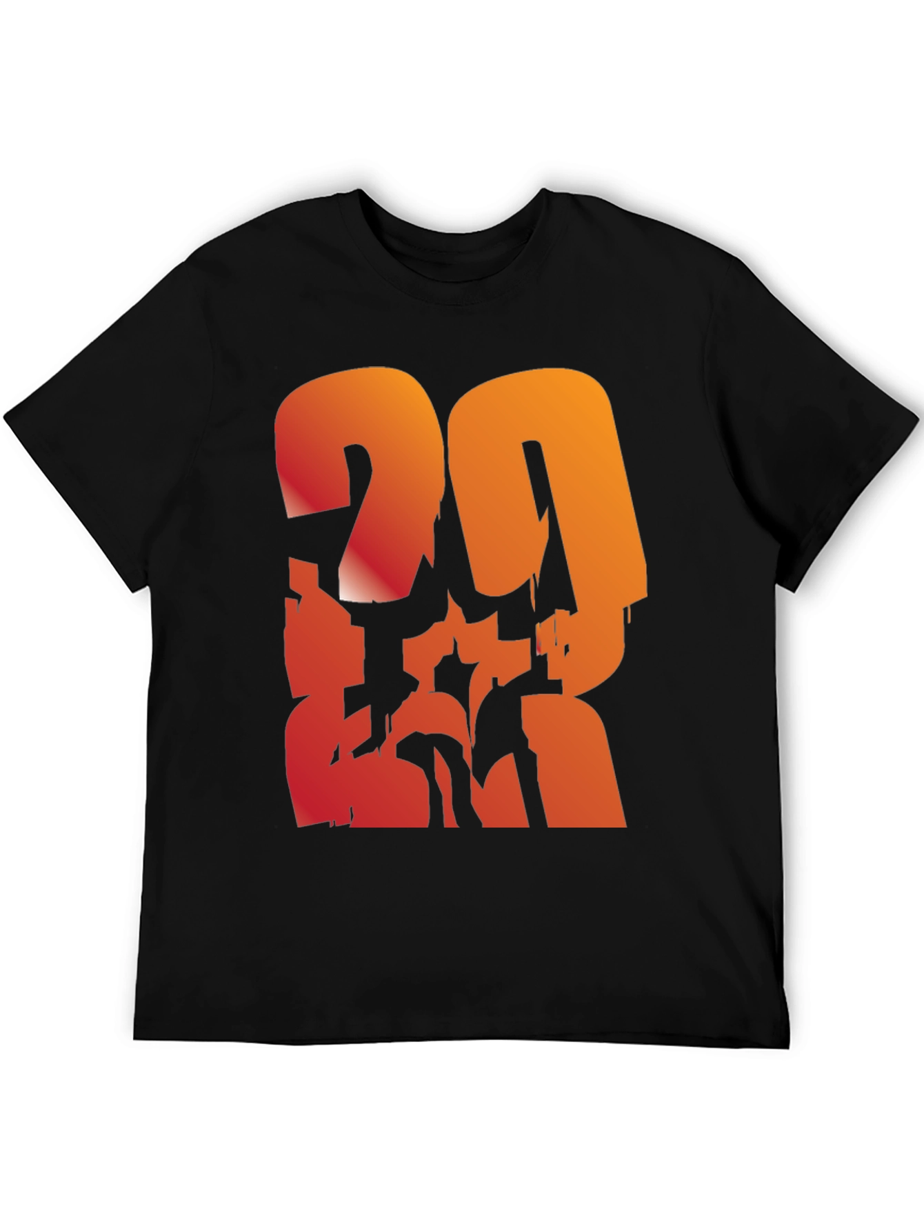 Bold Graphic Tee - Gradient Number Design