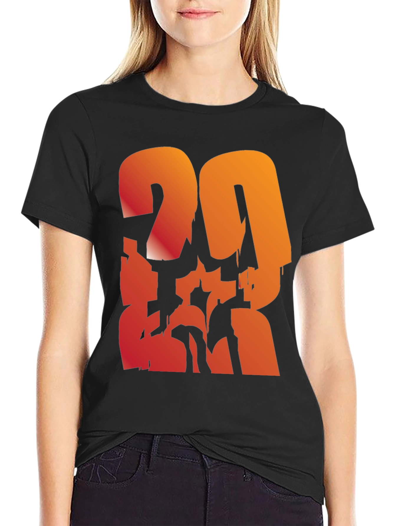 Bold Graphic Tee - Gradient Number Design