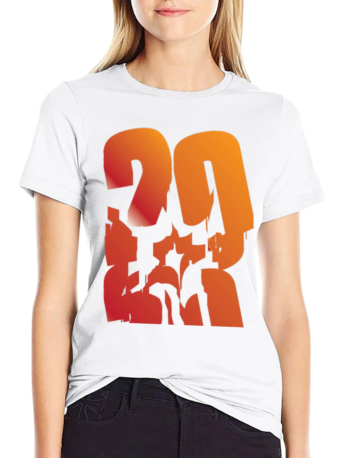 Bold Graphic Tee - Gradient Number Design