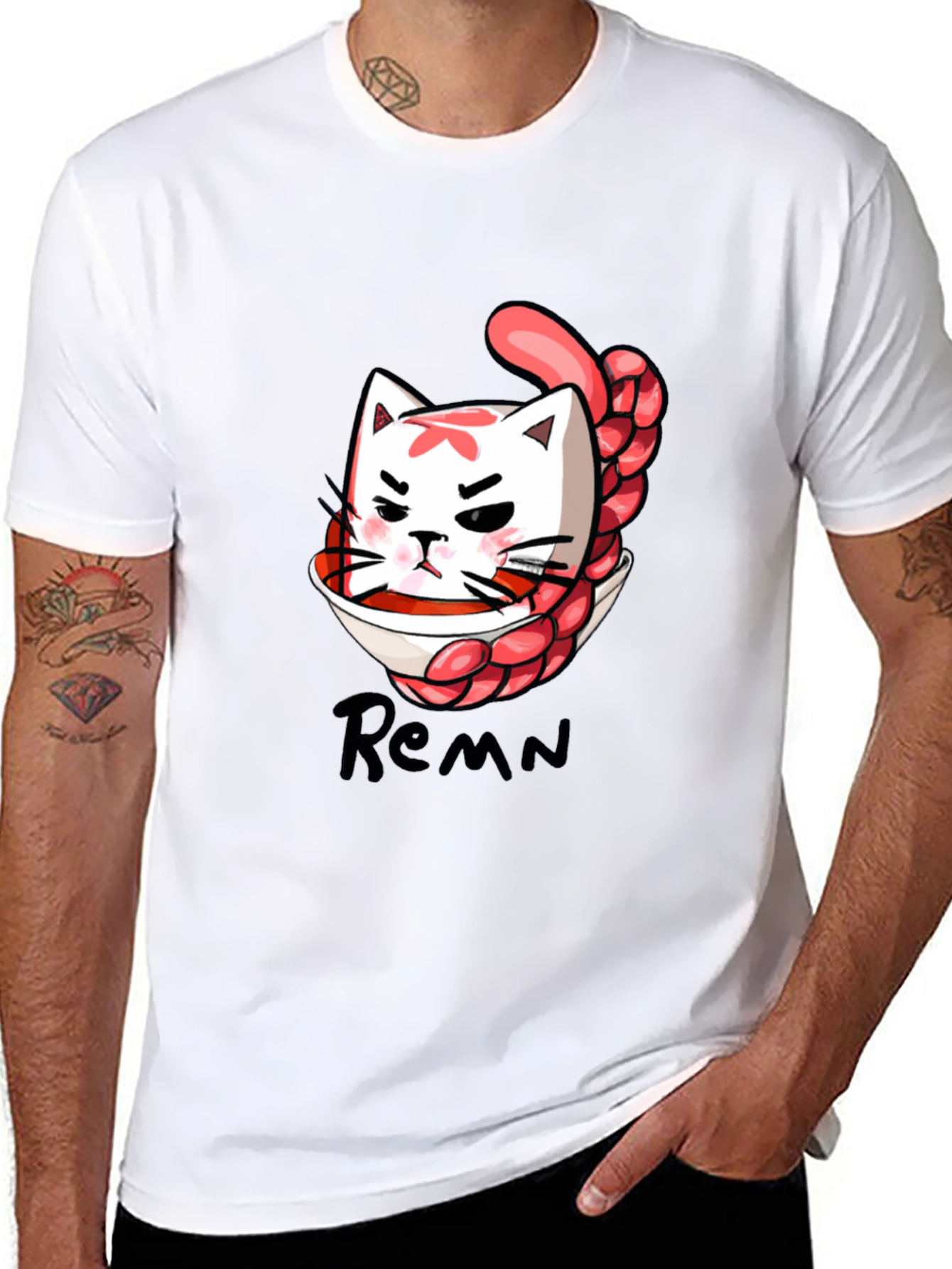 Cat Ramen Bowl T-Shirt - Anime Inspired