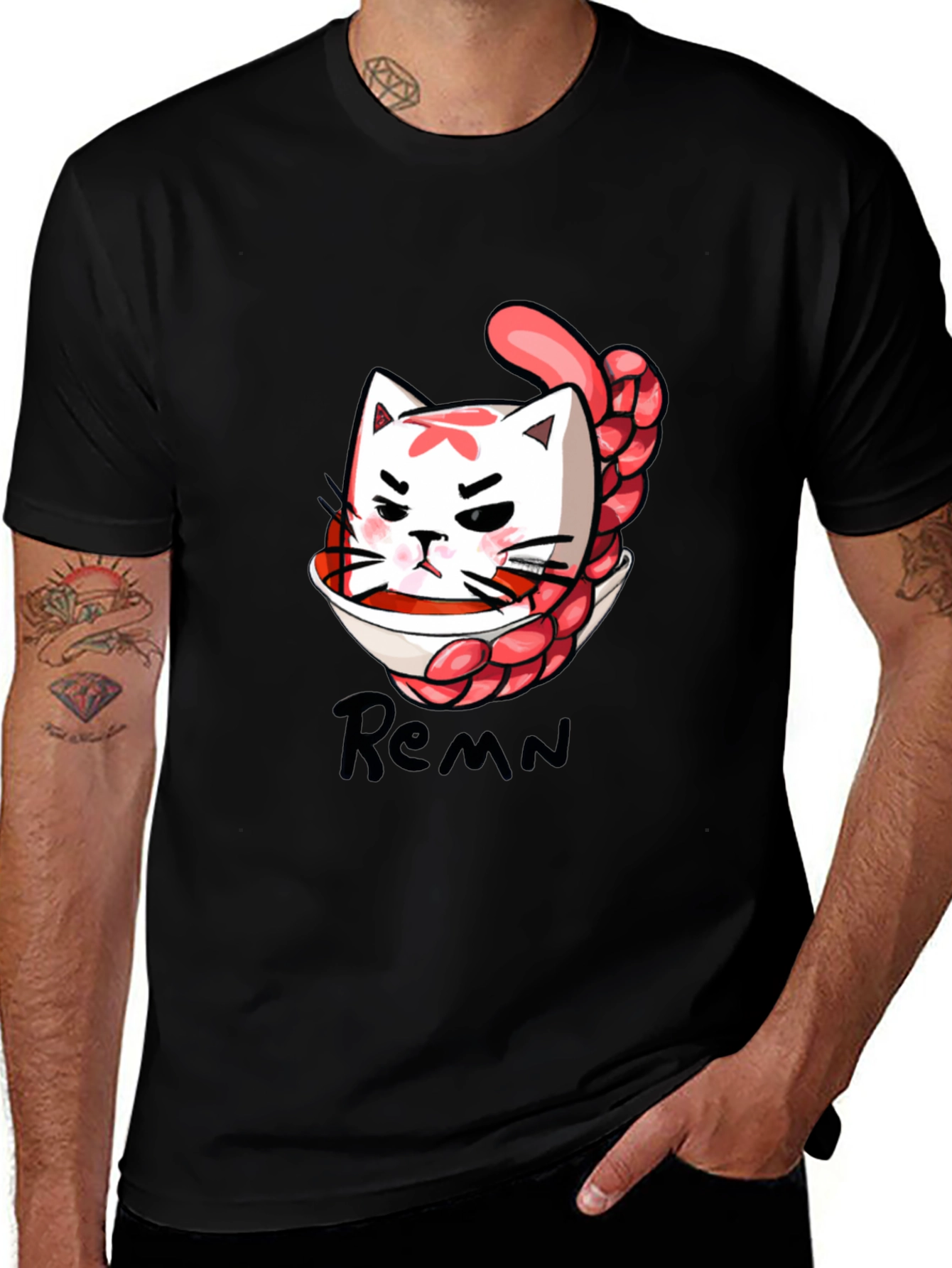 Cat Ramen Bowl T-Shirt - Anime Inspired