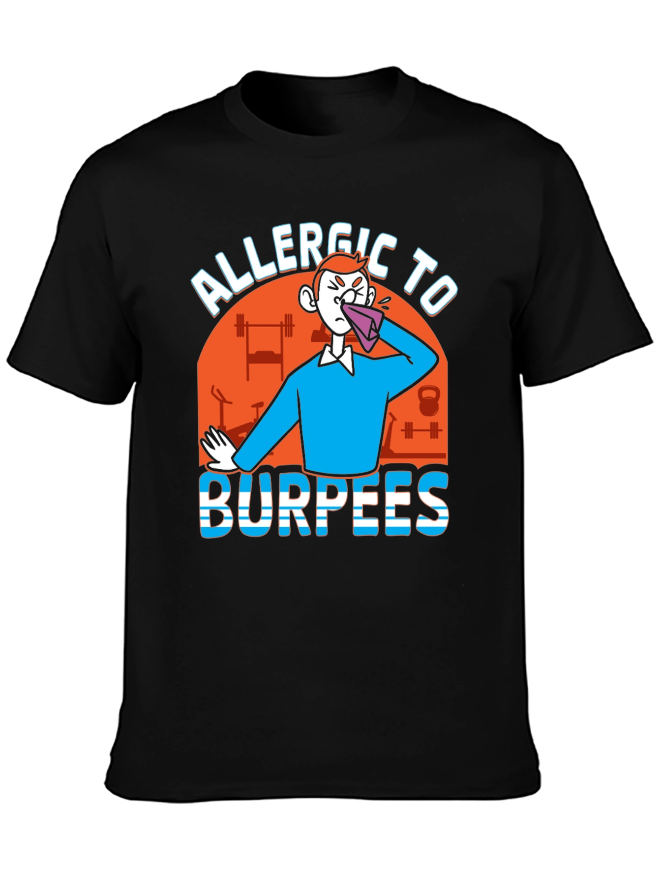 Allergic to Burpees Black Graphic Tee