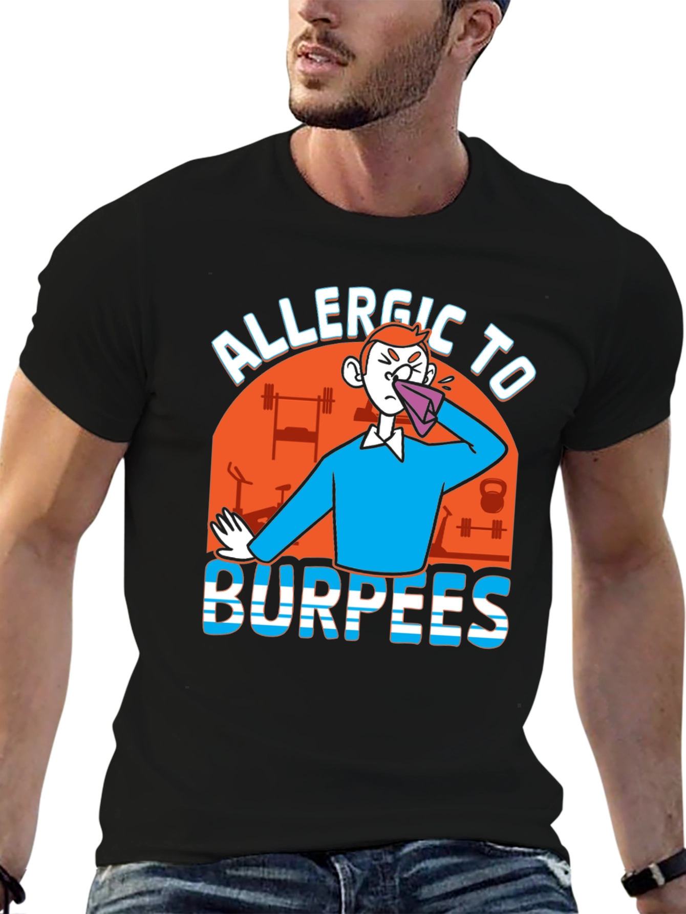 Allergic to Burpees Black Graphic Tee