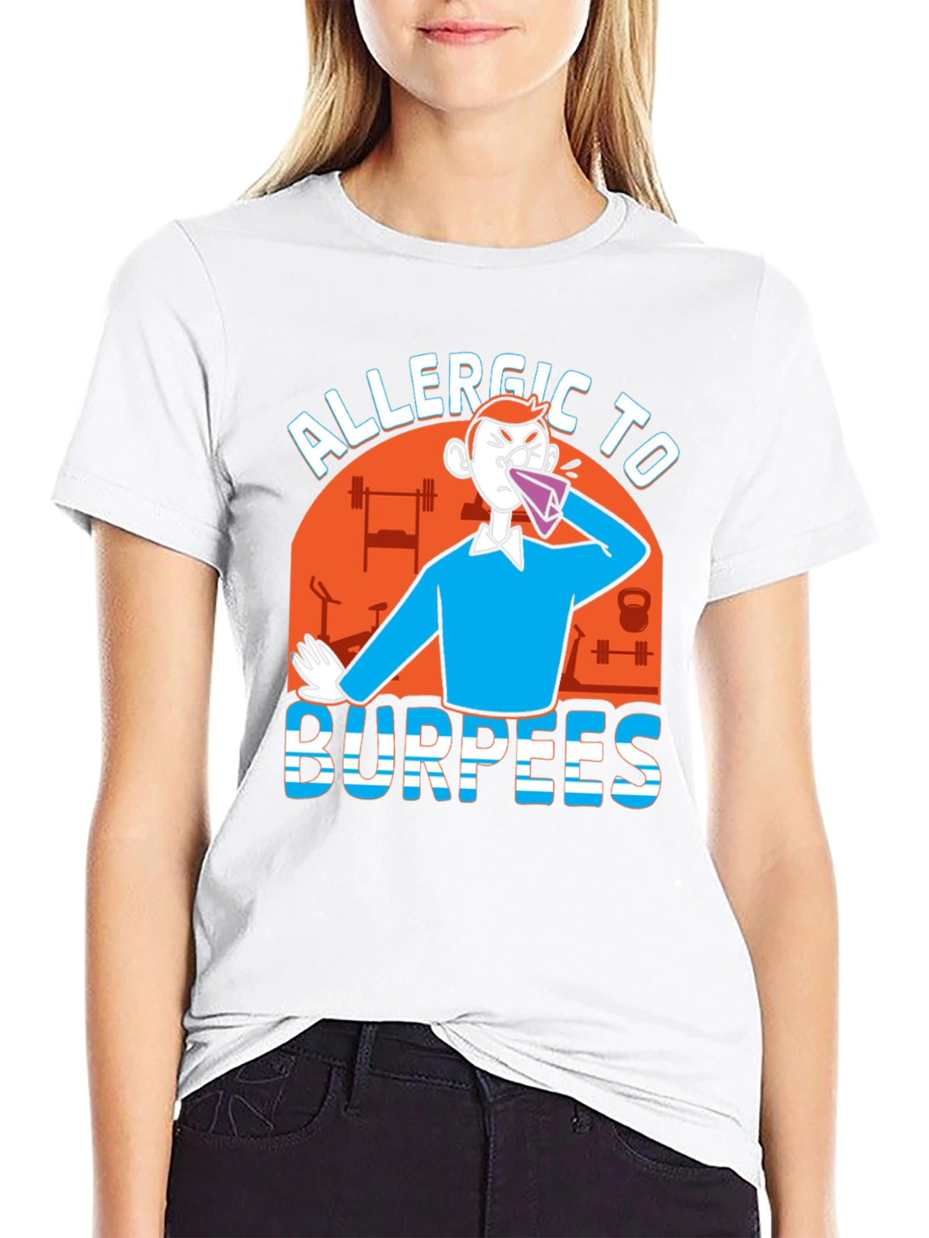 Allergic to Burpees Black Graphic Tee