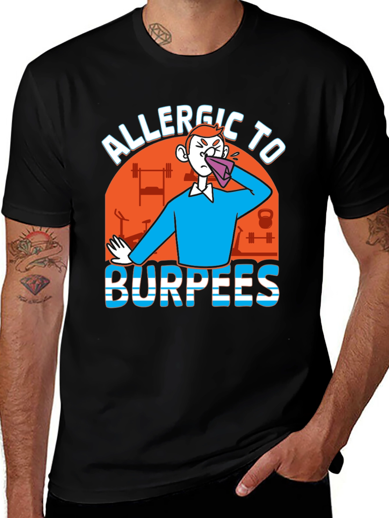 Allergic to Burpees Black Graphic Tee