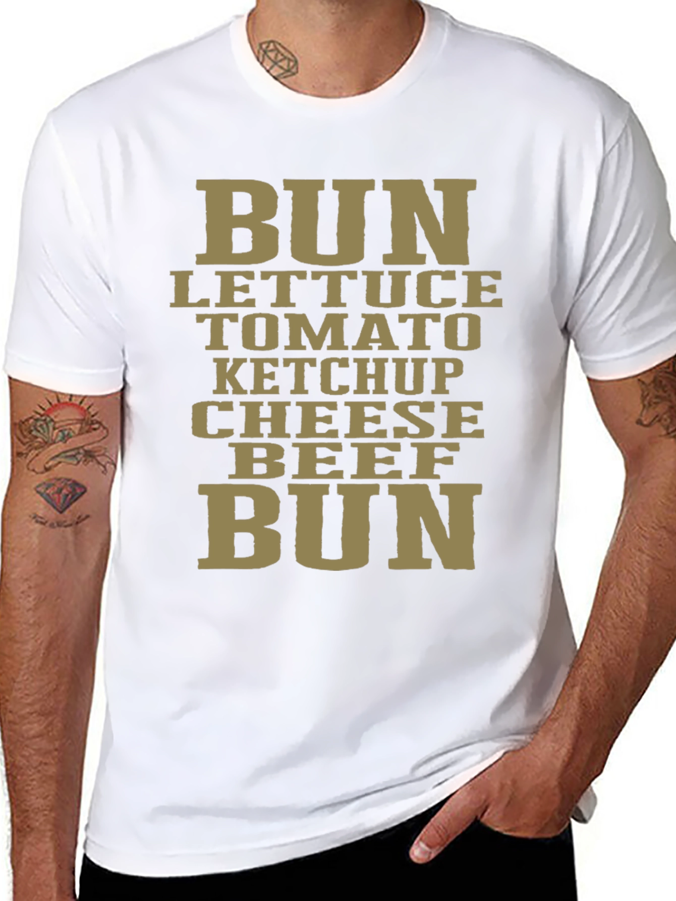 Burger Ingredients Graphic T-Shirt - Casual Comfort