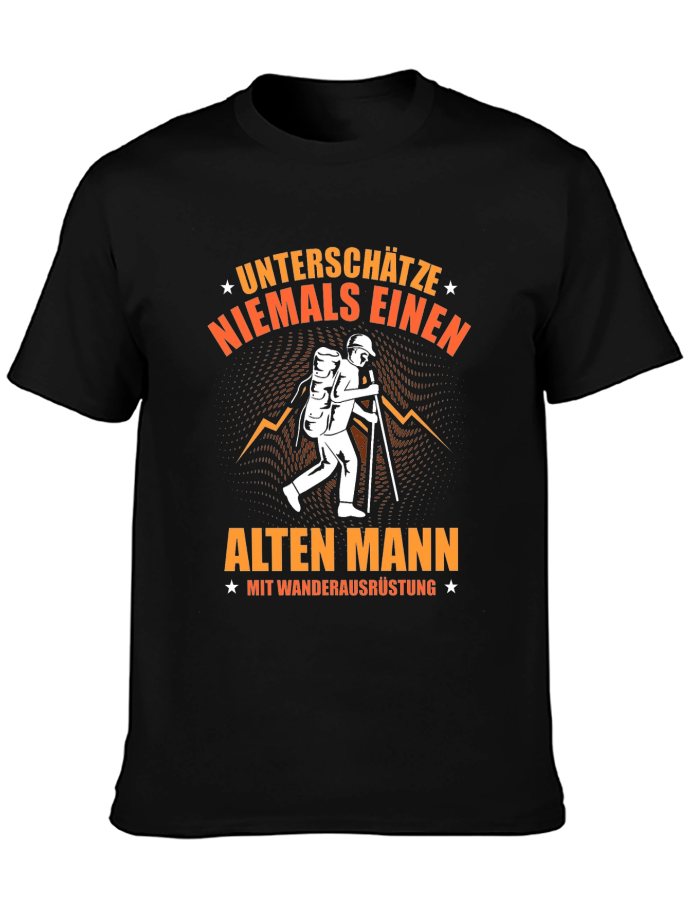 Hiking Old Man Graphic T-Shirt
