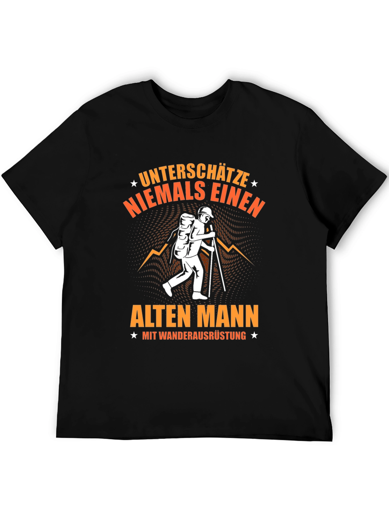 Hiking Old Man Graphic T-Shirt