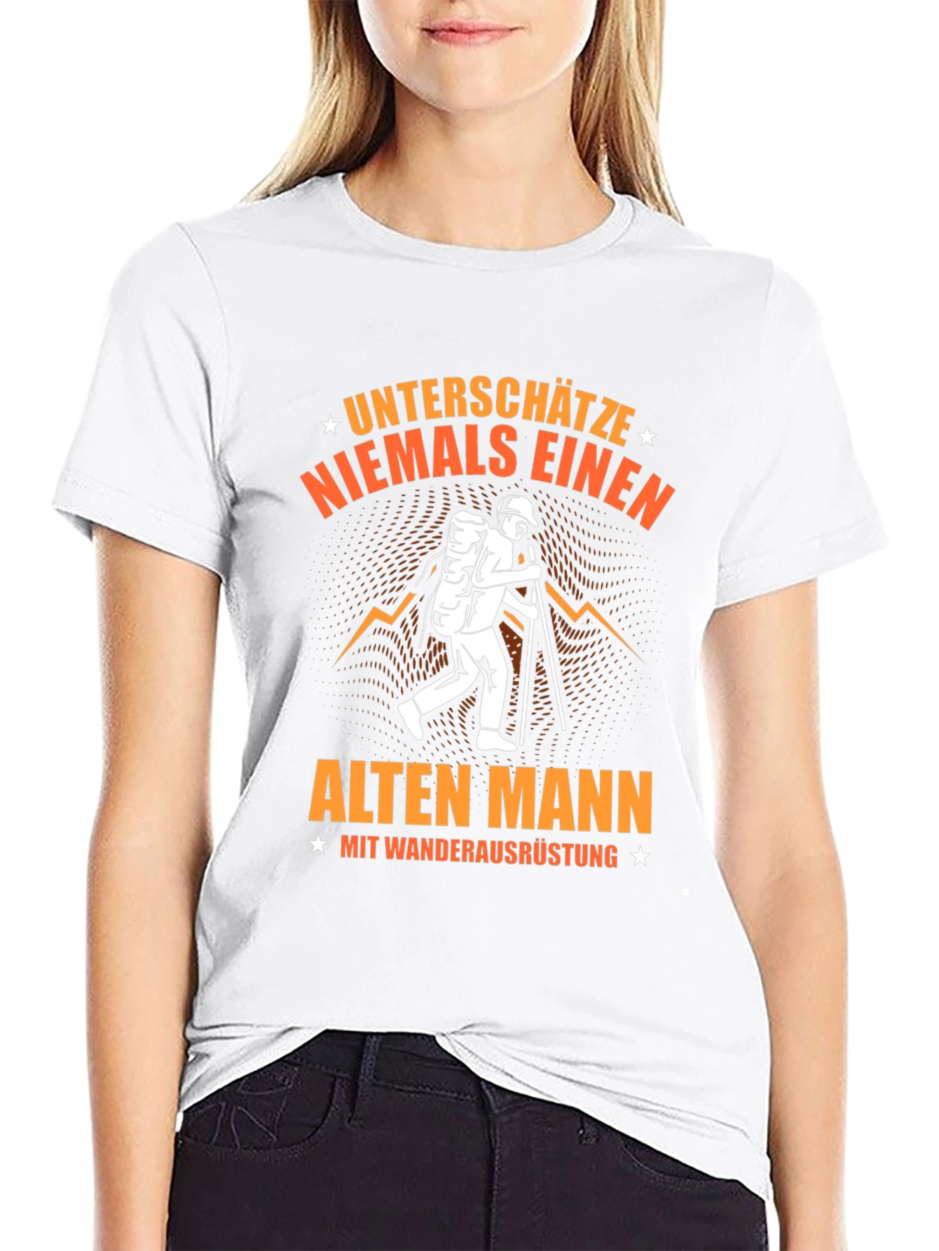 Hiking Old Man Graphic T-Shirt
