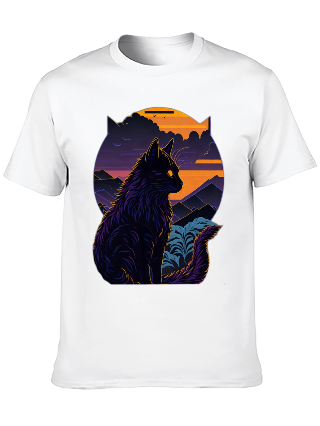 Mystic Cat Graphic Tee - Stylish Black T-Shirt