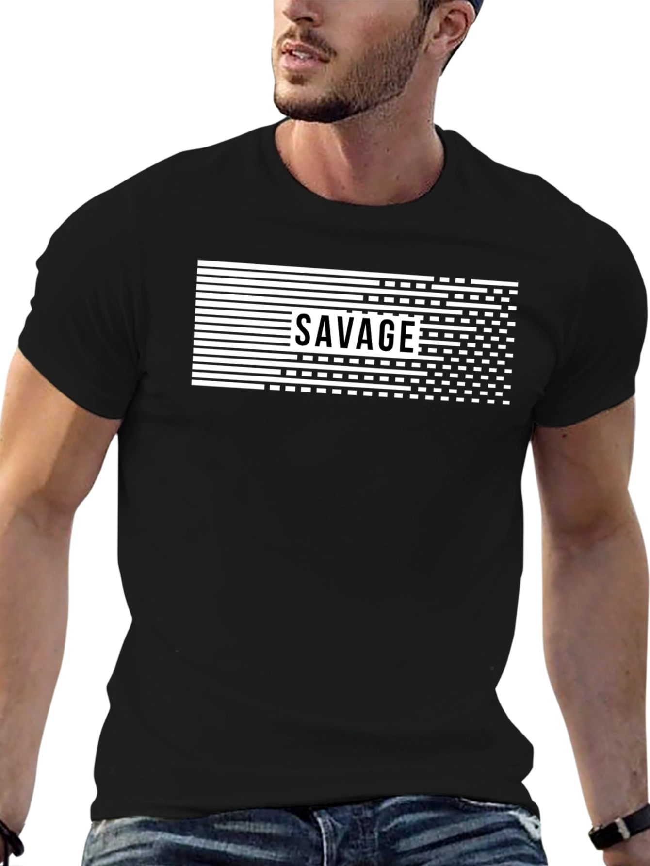 Savage Graphic Print Mens Black T-Shirt