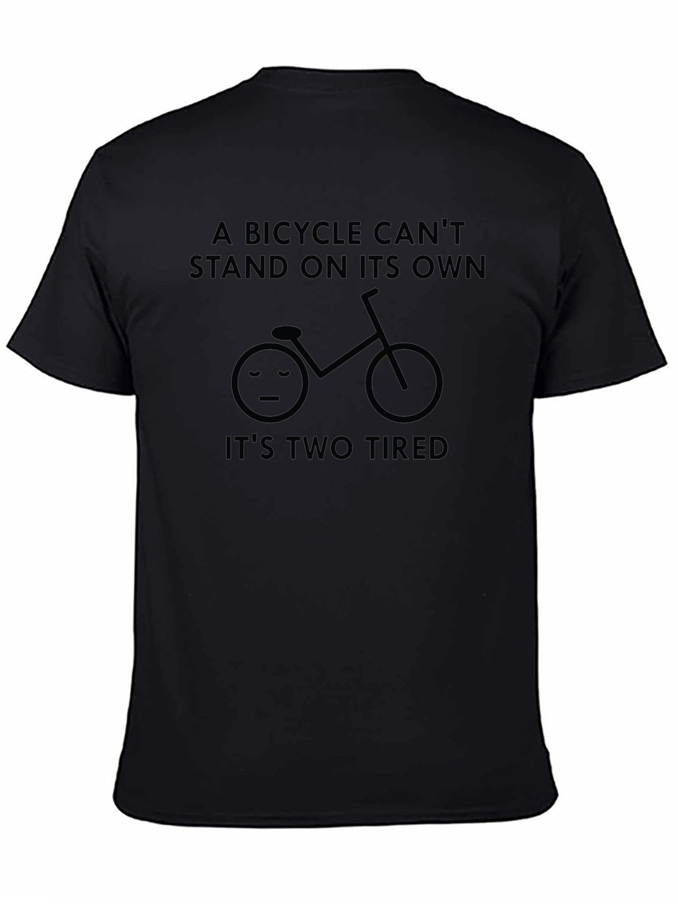 Funny Bicycle Pun T-Shirt - Its Two Tired