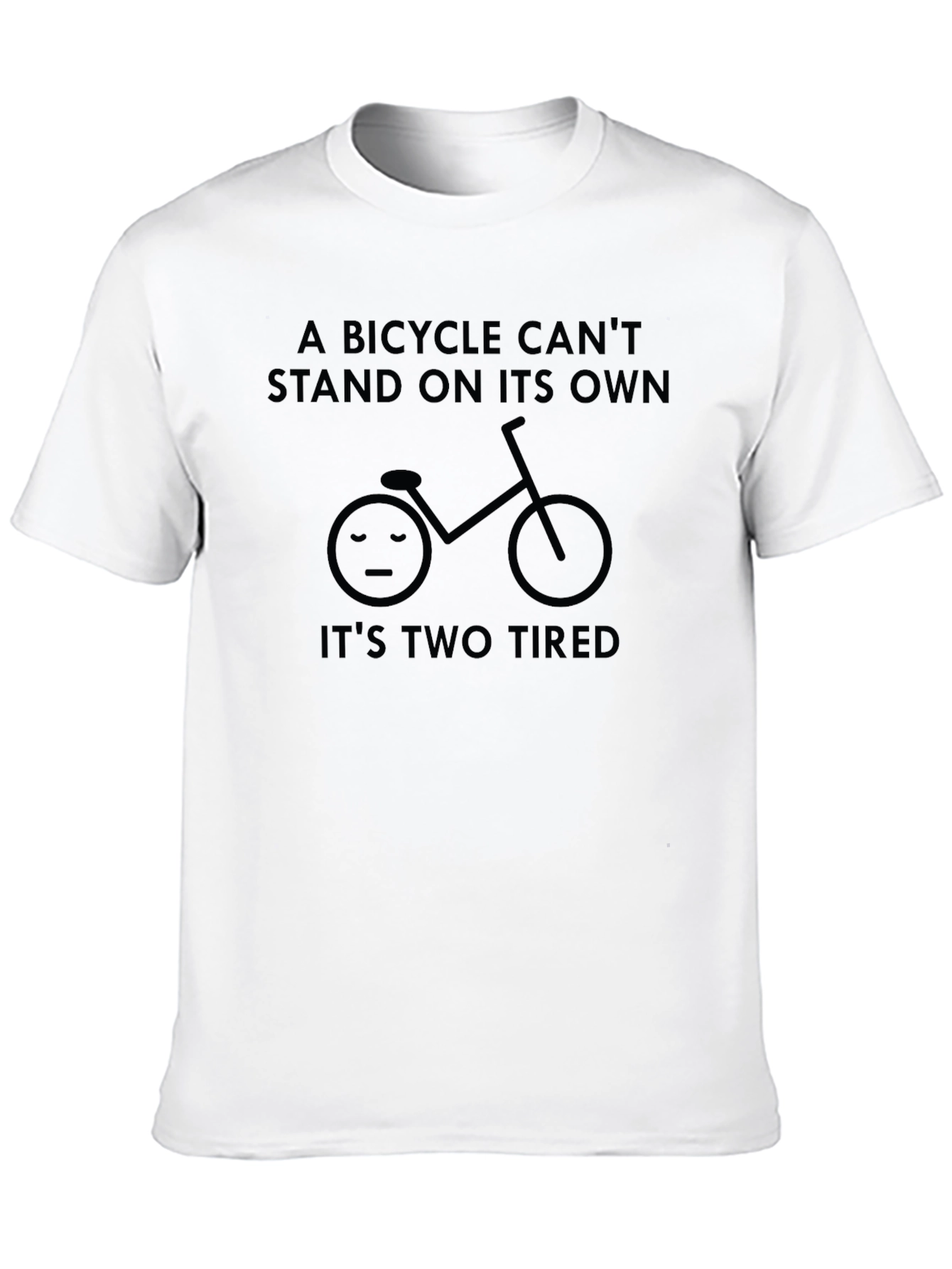 Funny Bicycle Pun T-Shirt - Its Two Tired