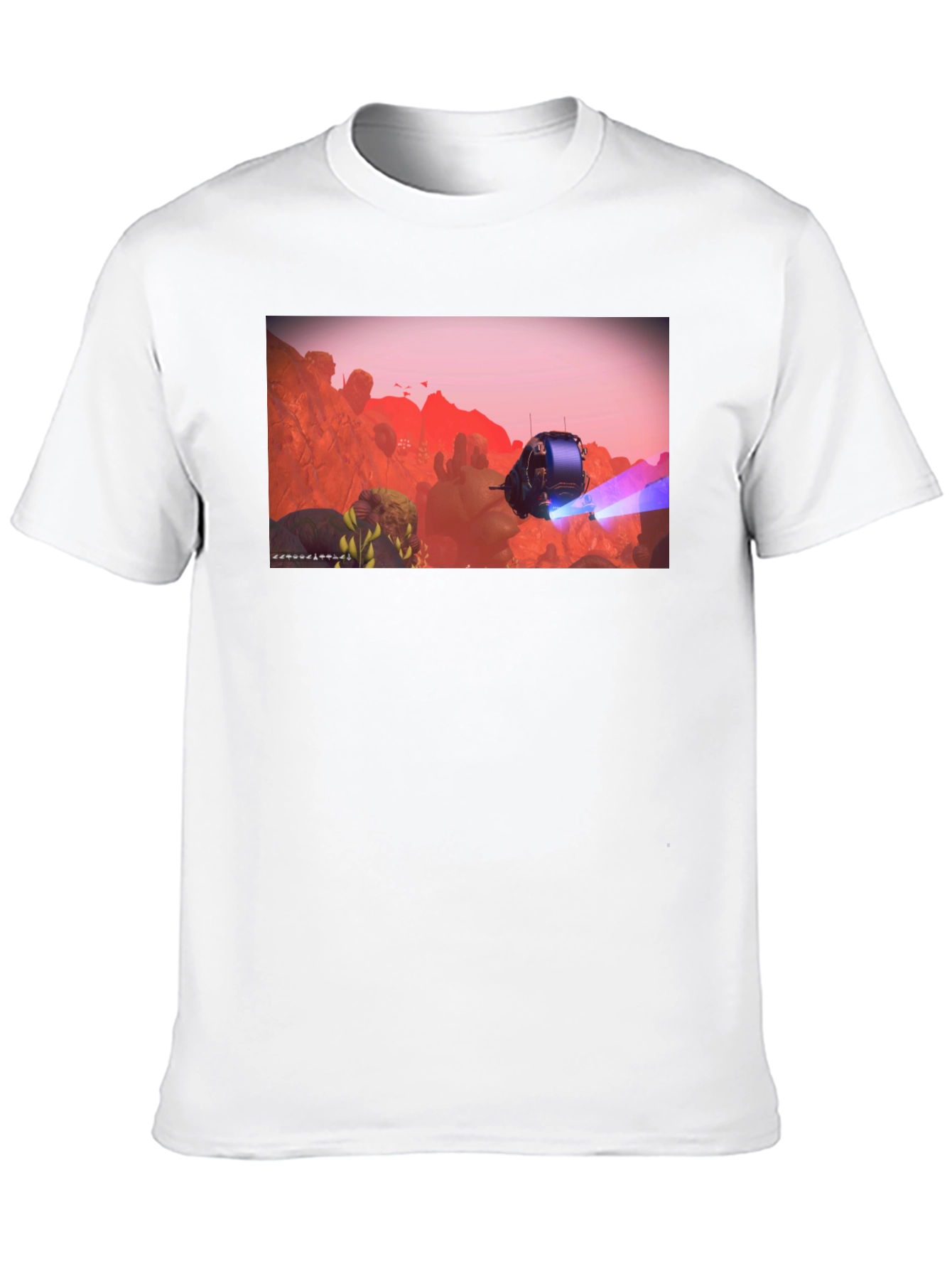Sci-Fi Scene Graphic Tee - Black Casual Shirt