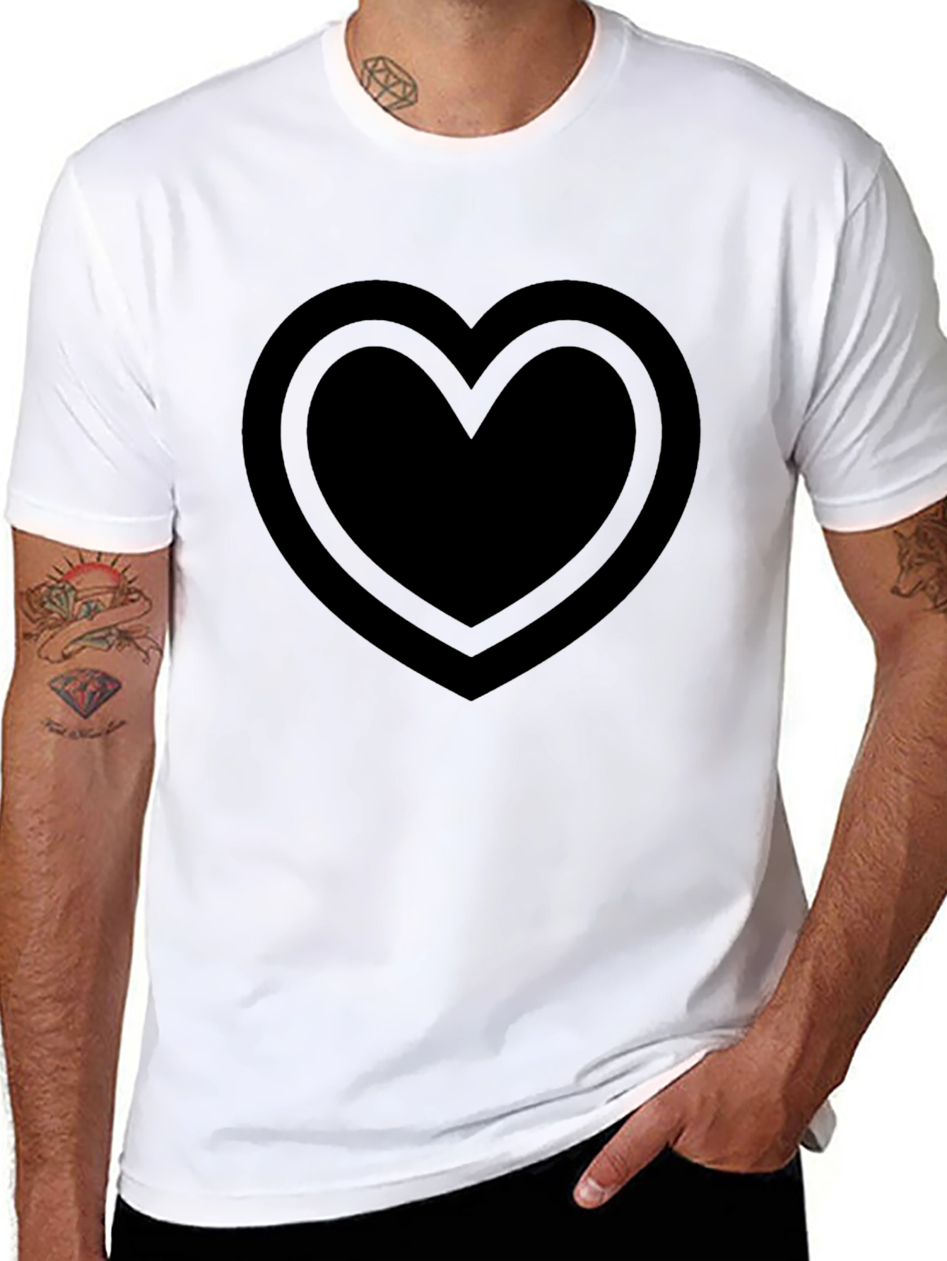 Black Heart Graphic Tee - Casual Style