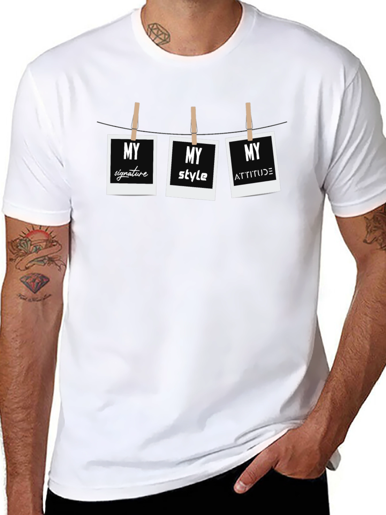 Mens My Signature Style Attitude Graphic T-Shirt