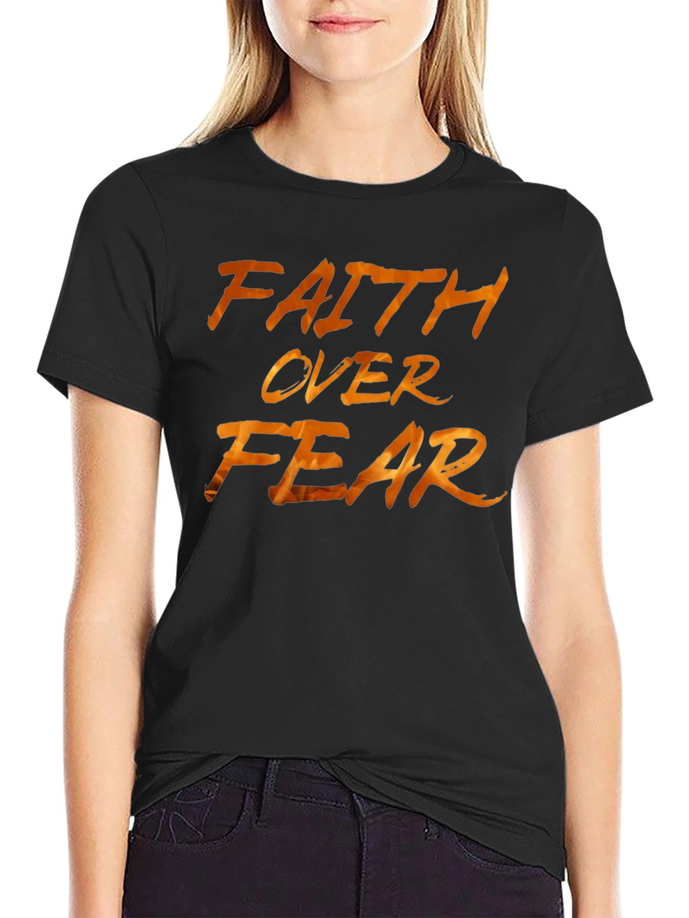 Faith Over Fear Black Graphic Tee