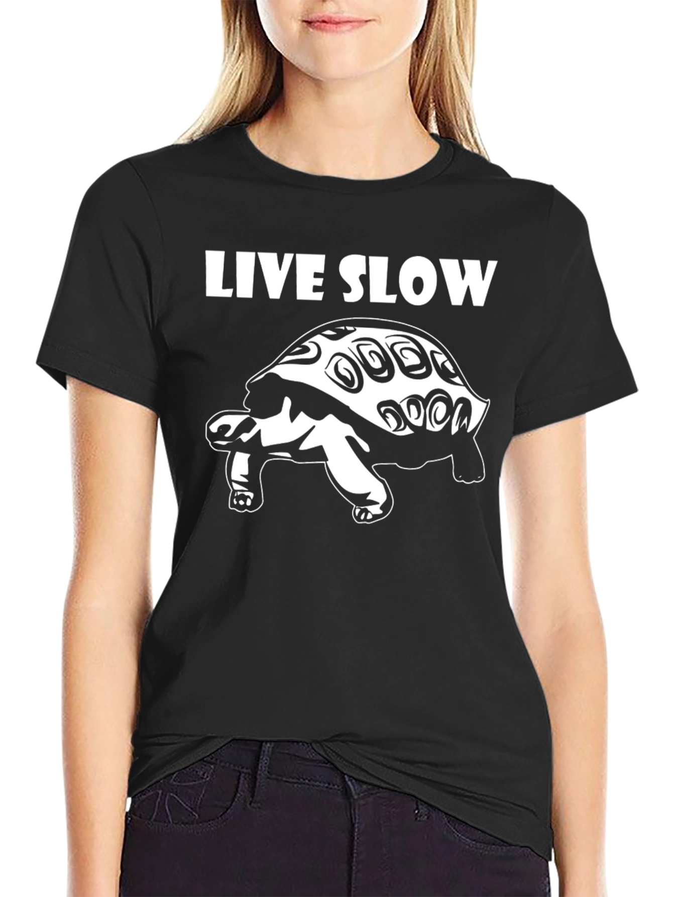 Live Slow Turtle Graphic T-Shirt