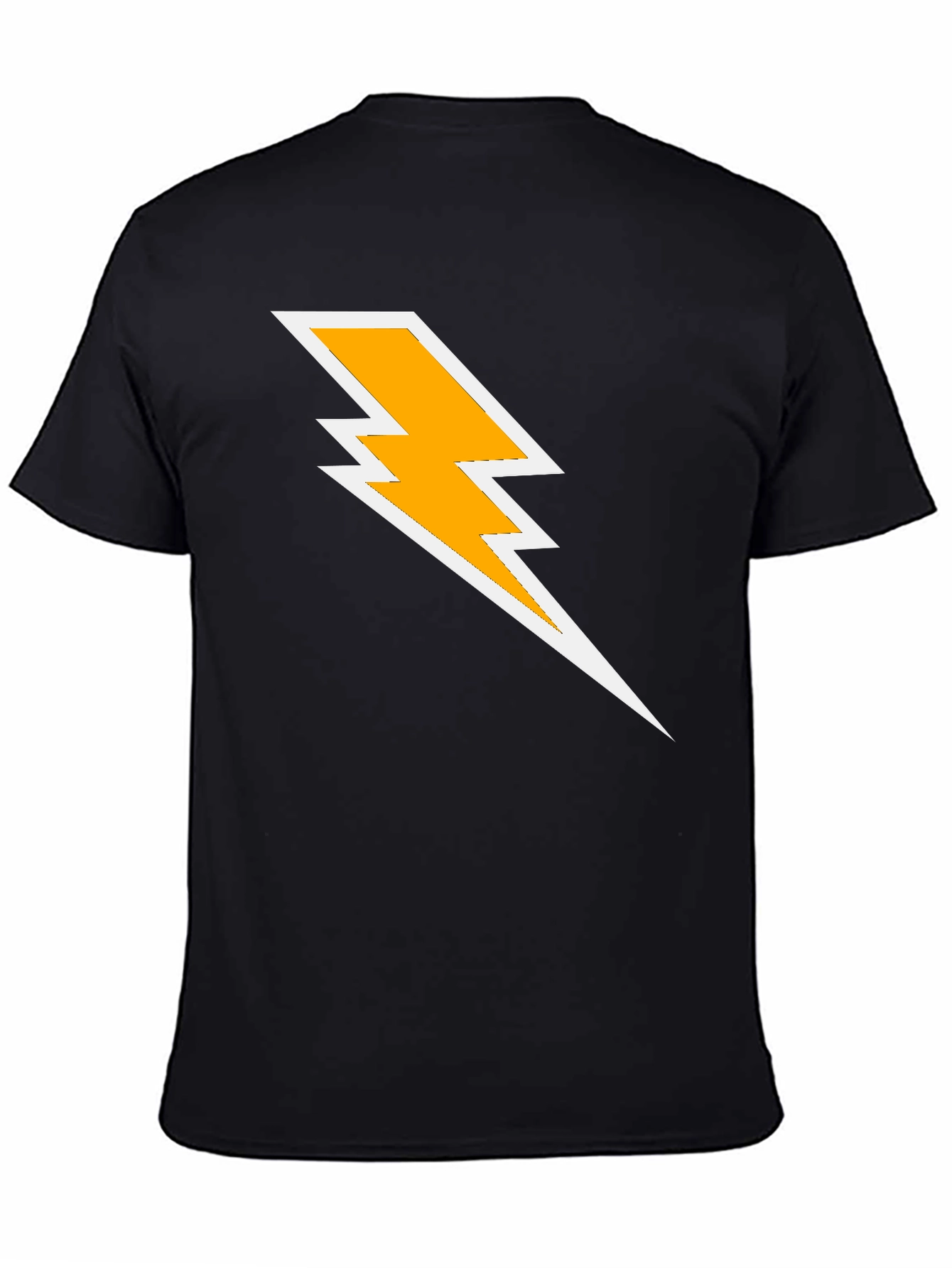 Lightning Bolt Graphic Tee - Black Cotton T-Shirt