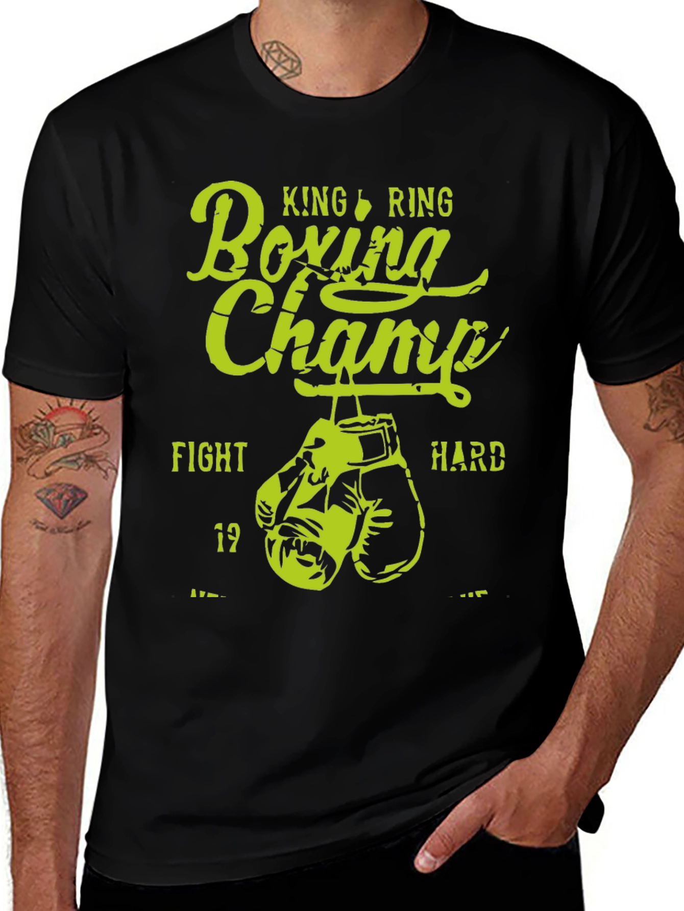 King Ring Boxing Champ Graphic Tee - Fight Hard