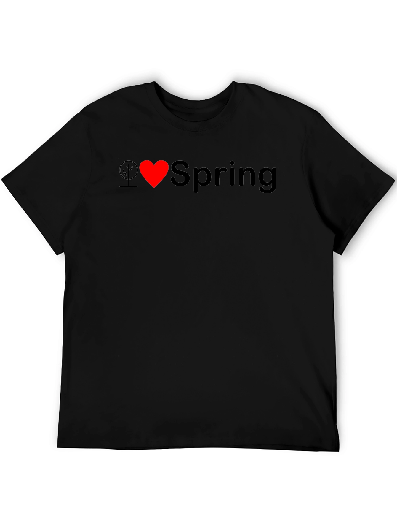 I Love Spring Black T-Shirt