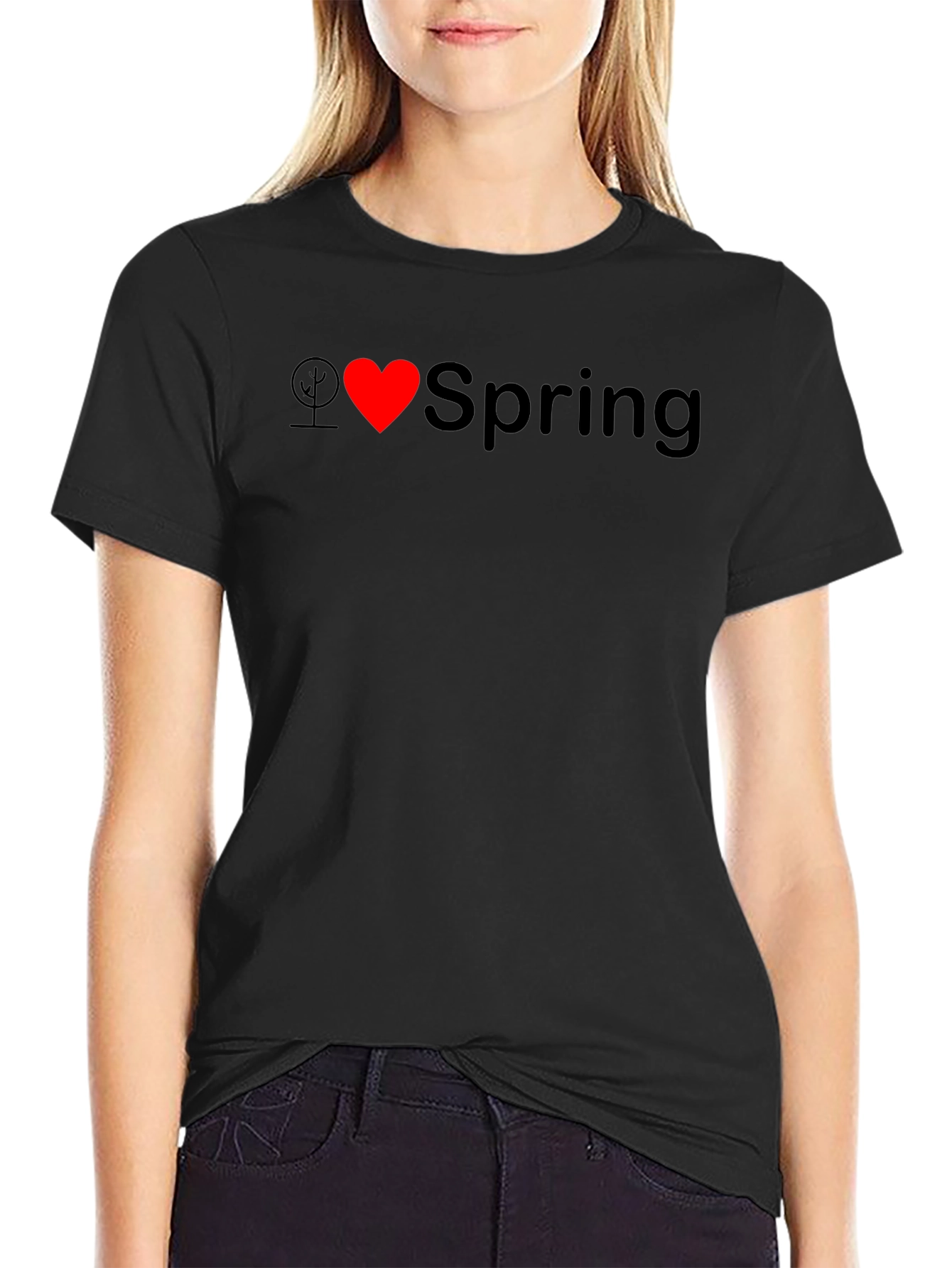 I Love Spring Black T-Shirt