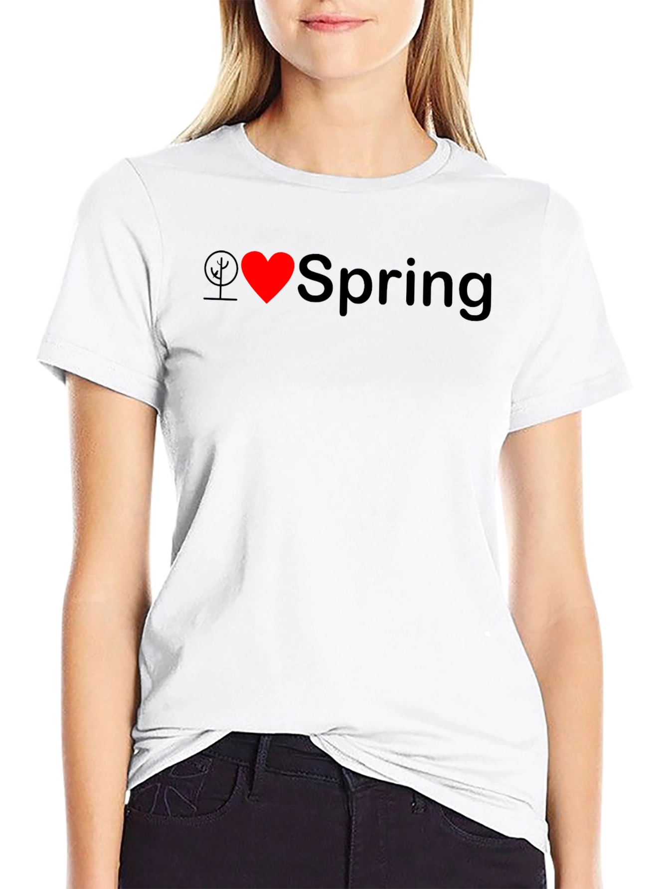 I Love Spring Black T-Shirt