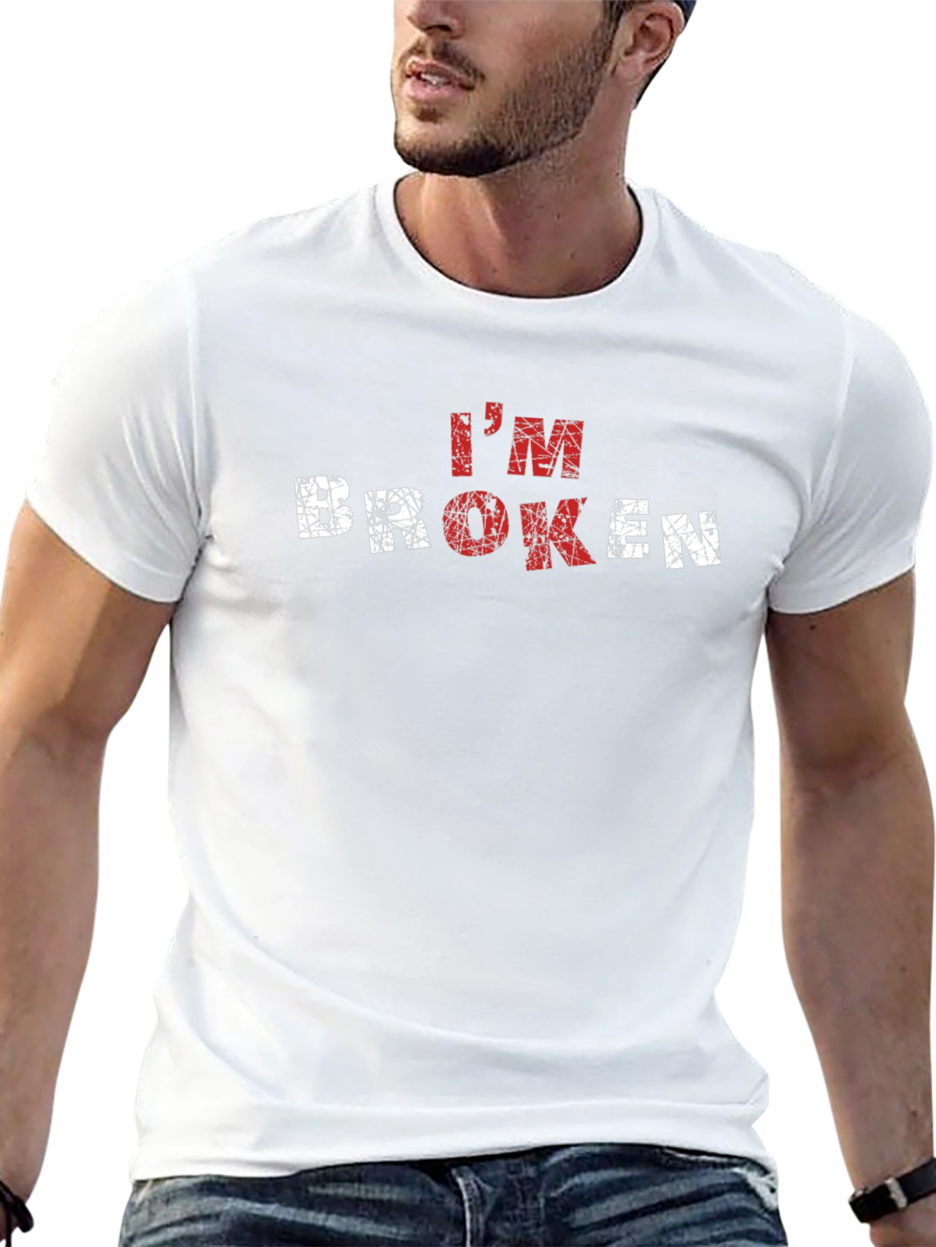 Im Broken Graphic T-Shirt - Distressed Design