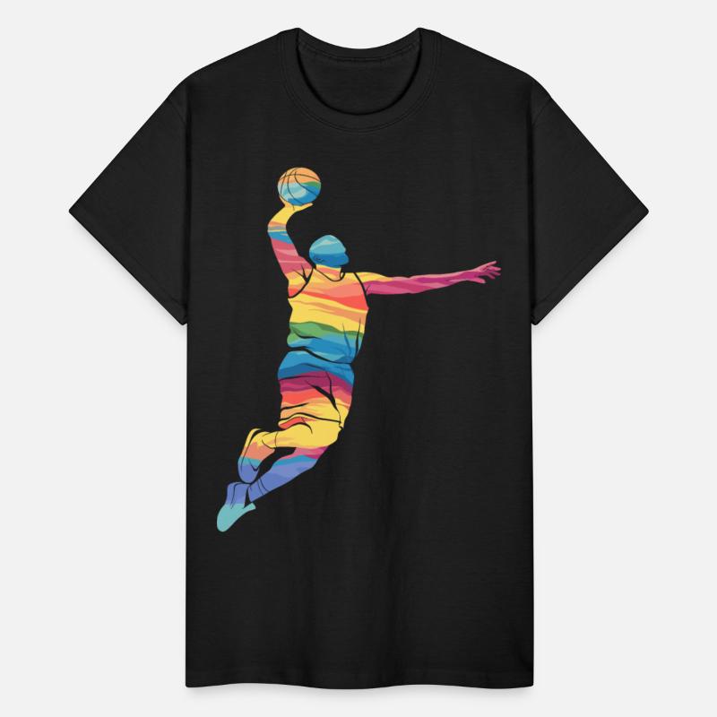 Abstract Basketball Dunk Art in Vibrant Colors