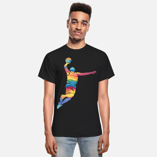 Abstract Basketball Dunk Art in Vibrant Colors