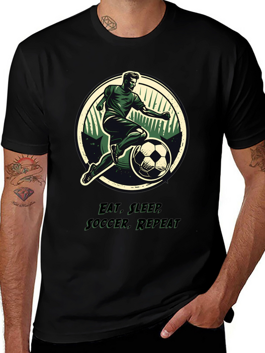 Eat Sleep Soccer Repeat Black T-Shirt