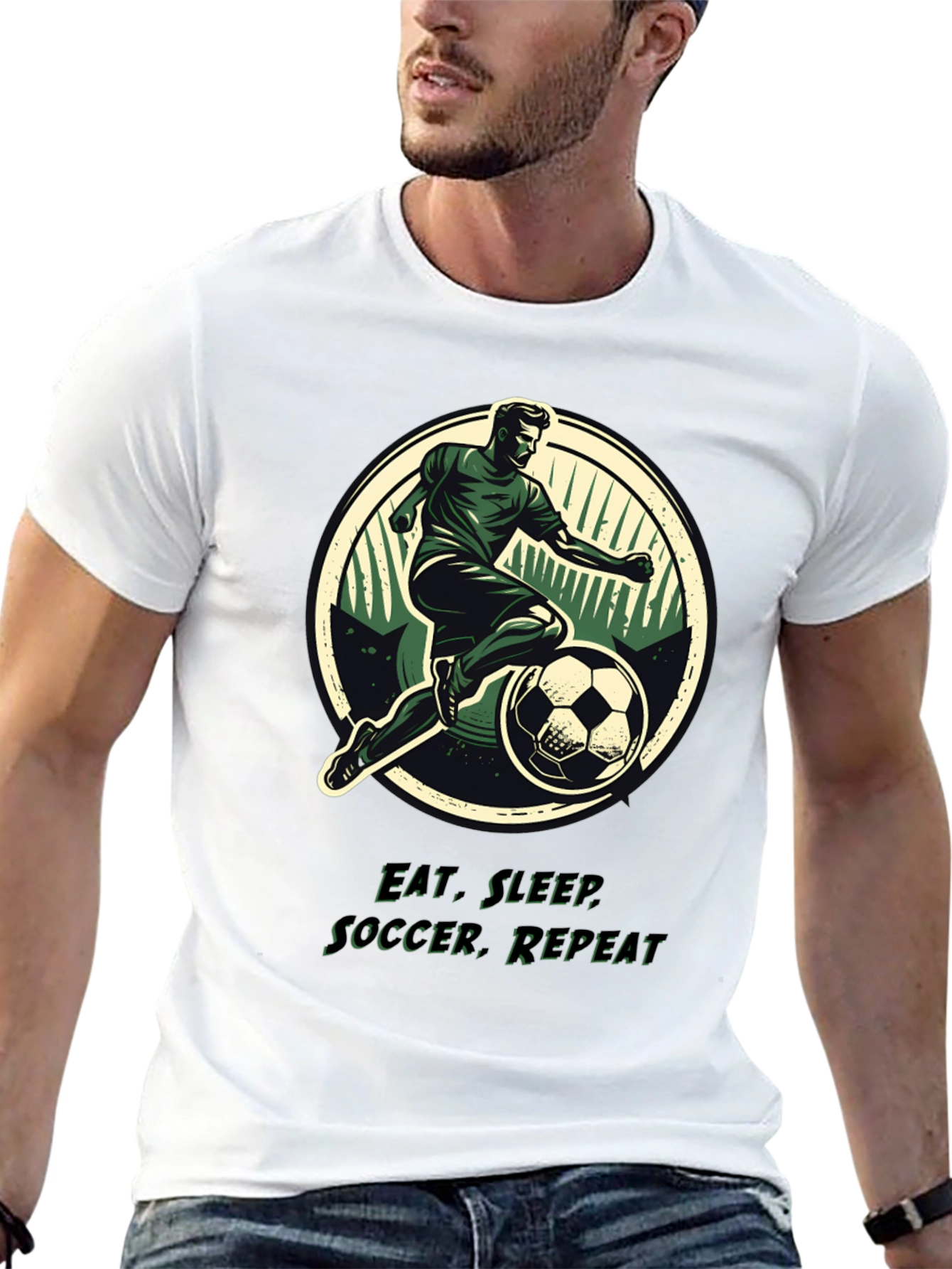 Eat Sleep Soccer Repeat Black T-Shirt